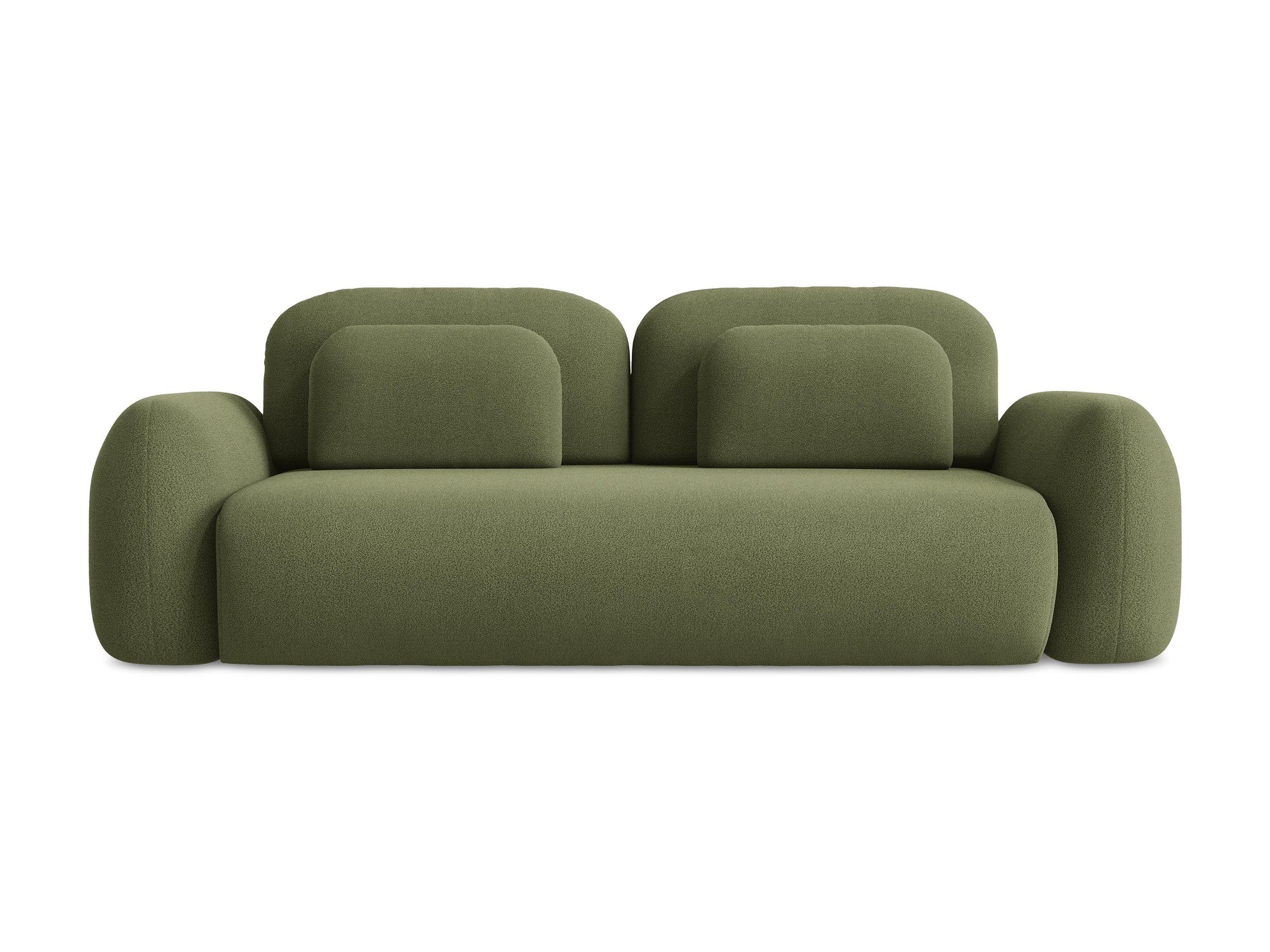 3-Seater Sofa with Sleeping Function LOHI Green Boucle