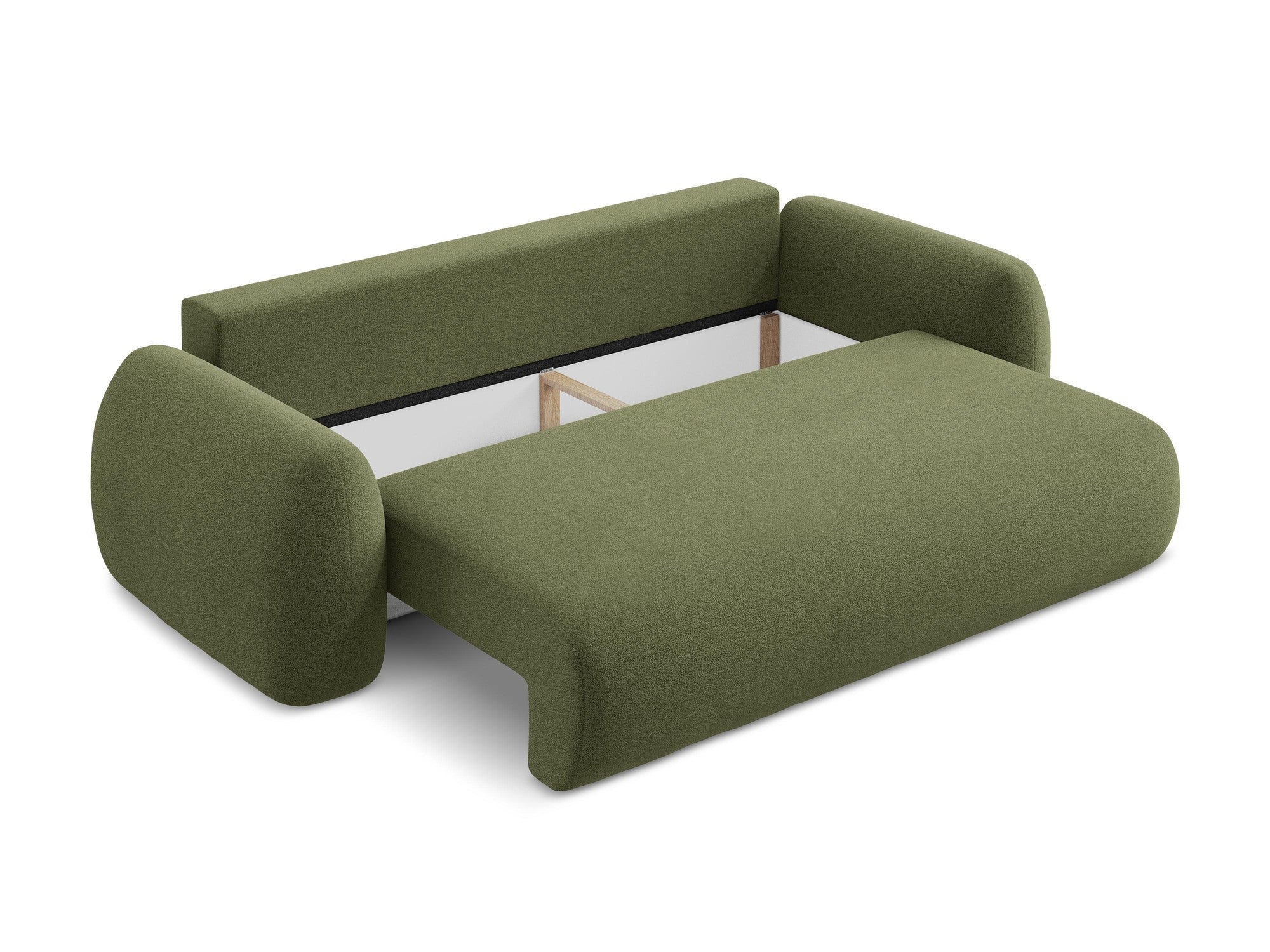 3-Seater Sofa with Sleeping Function LOHI Green Boucle