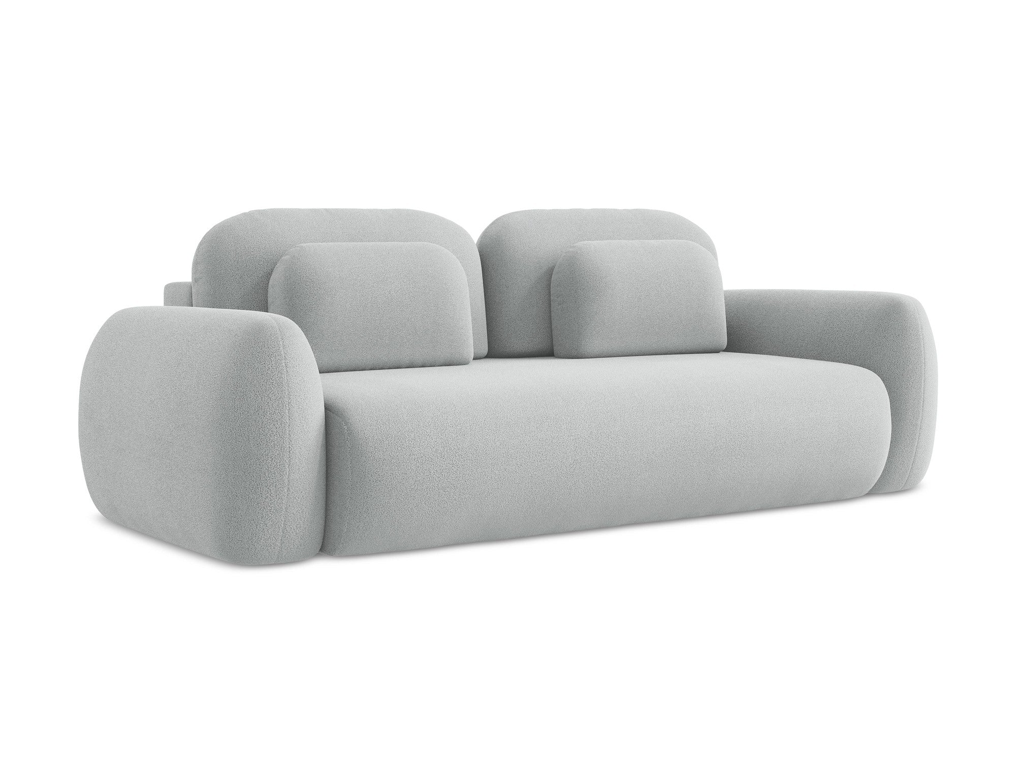 3-Seater Sofa with Sleeping Function LOHI Light Gray Boucle