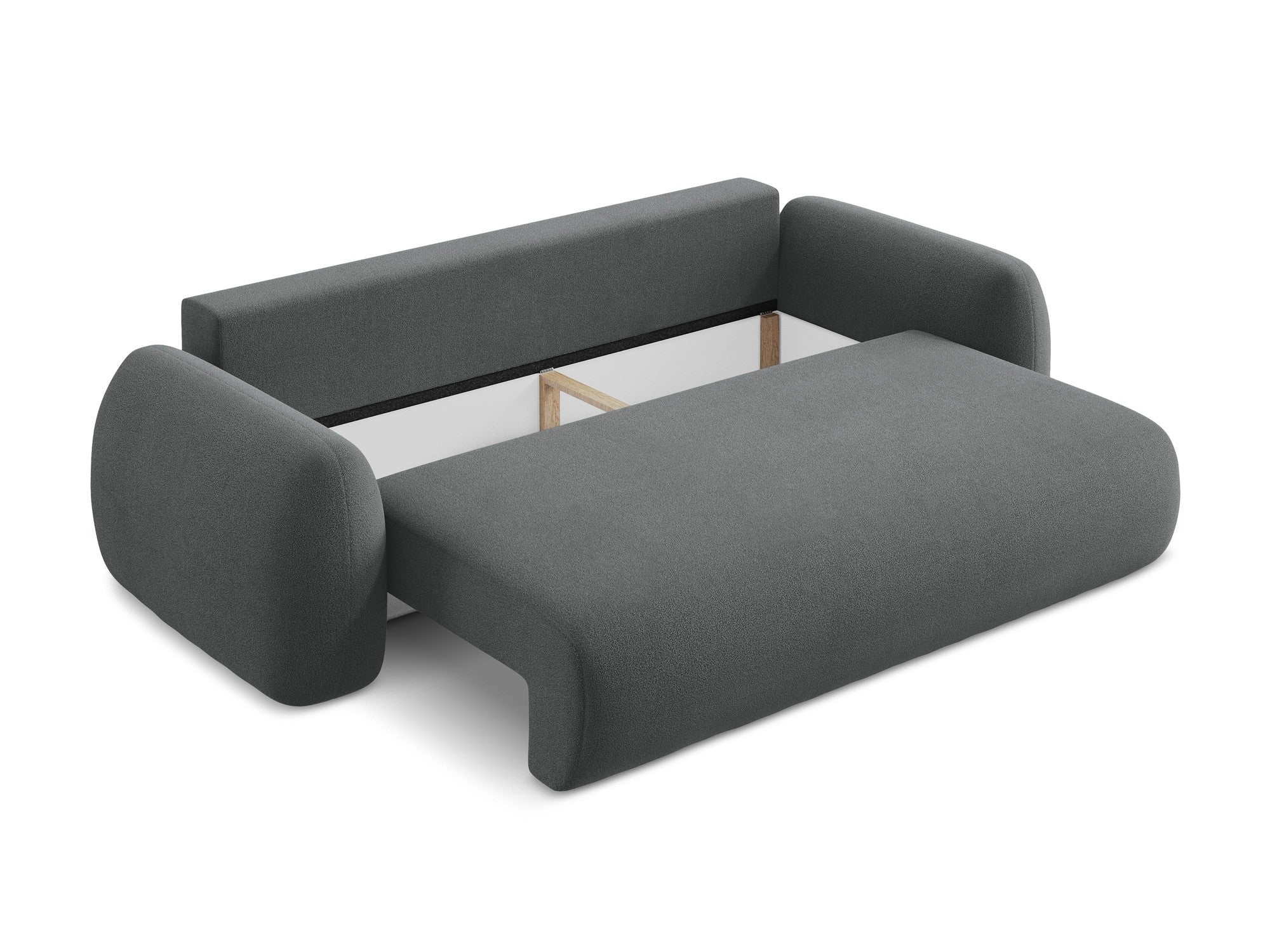 3-Seater Sofa with Sleeping Function LOHI Dark Gray Boucle