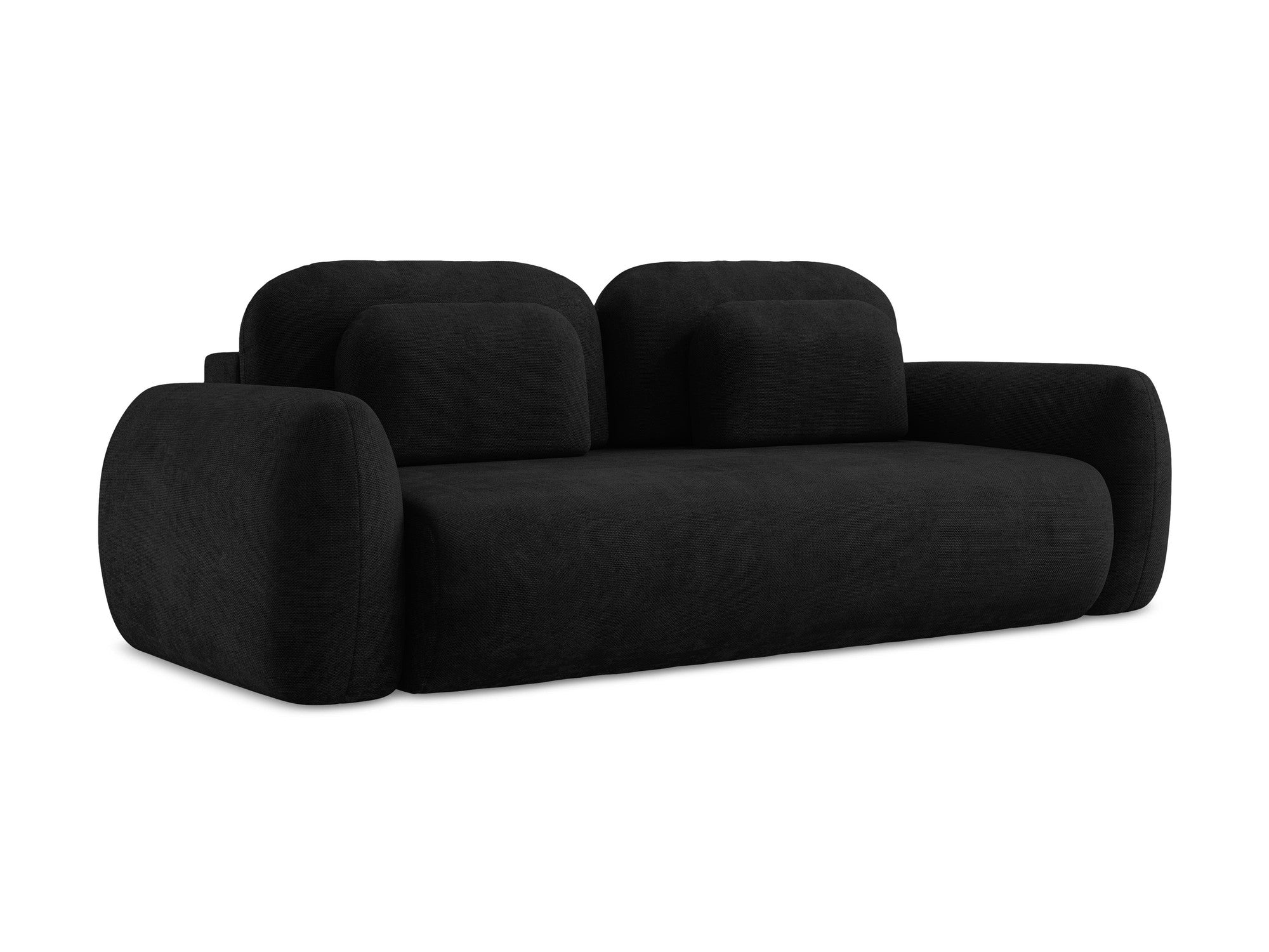3-Seater Sofa with Sleeping Function LOHI Black Chenille