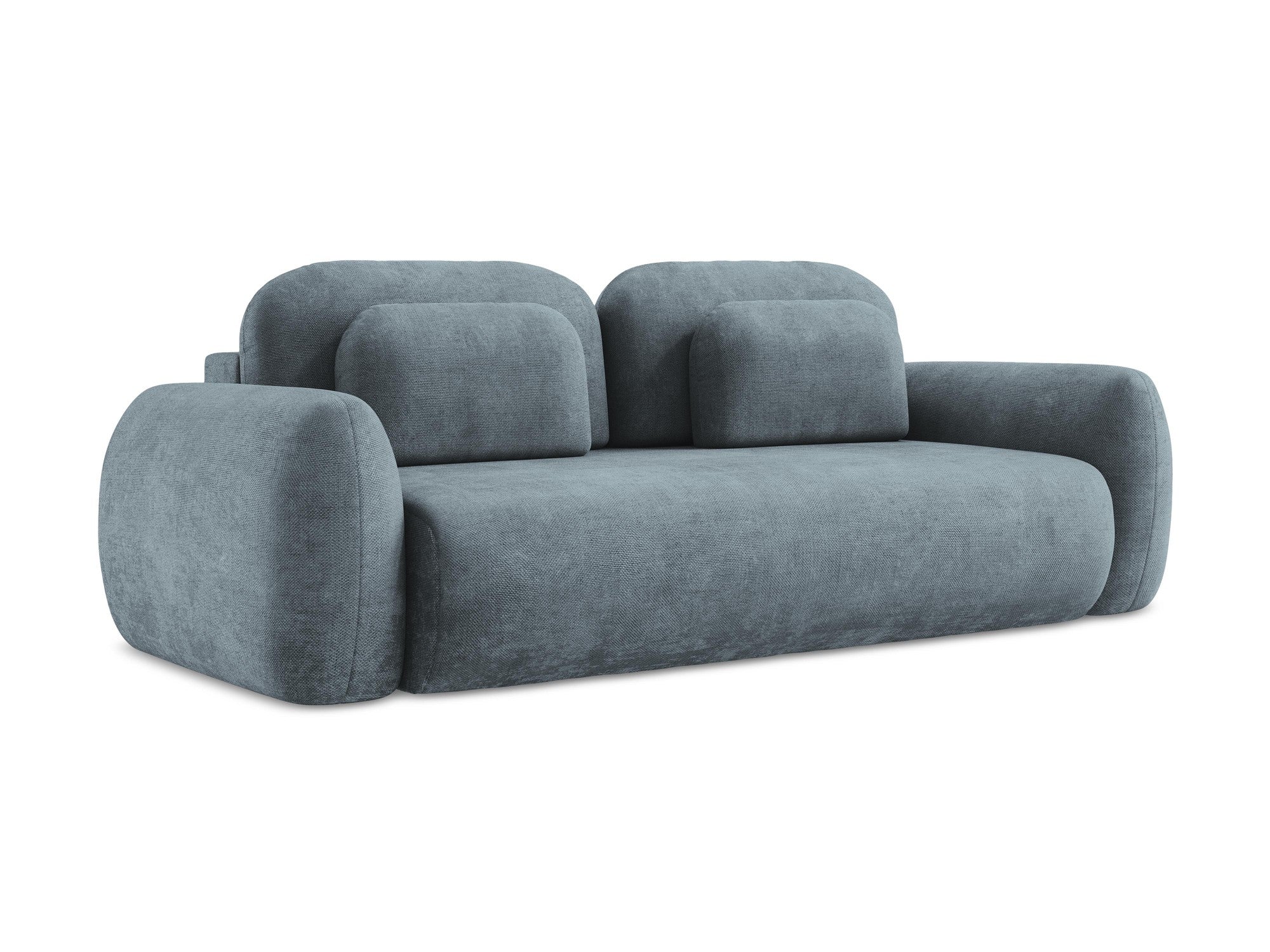 3-Seater Sofa with Sleeping Function LOHI Denim Blue Chenille