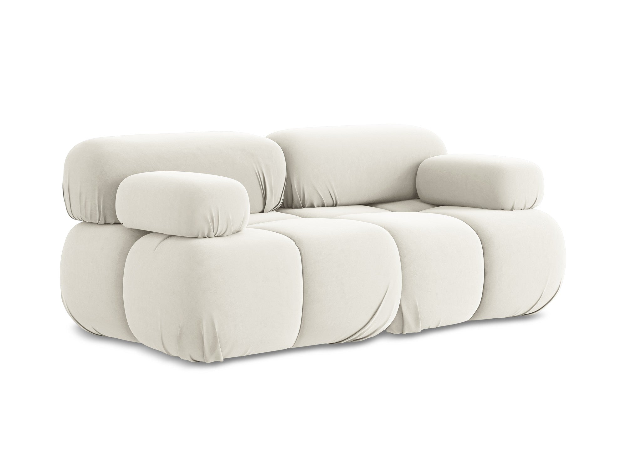 Velvet modular sofa for 2 people LOKUA light beige