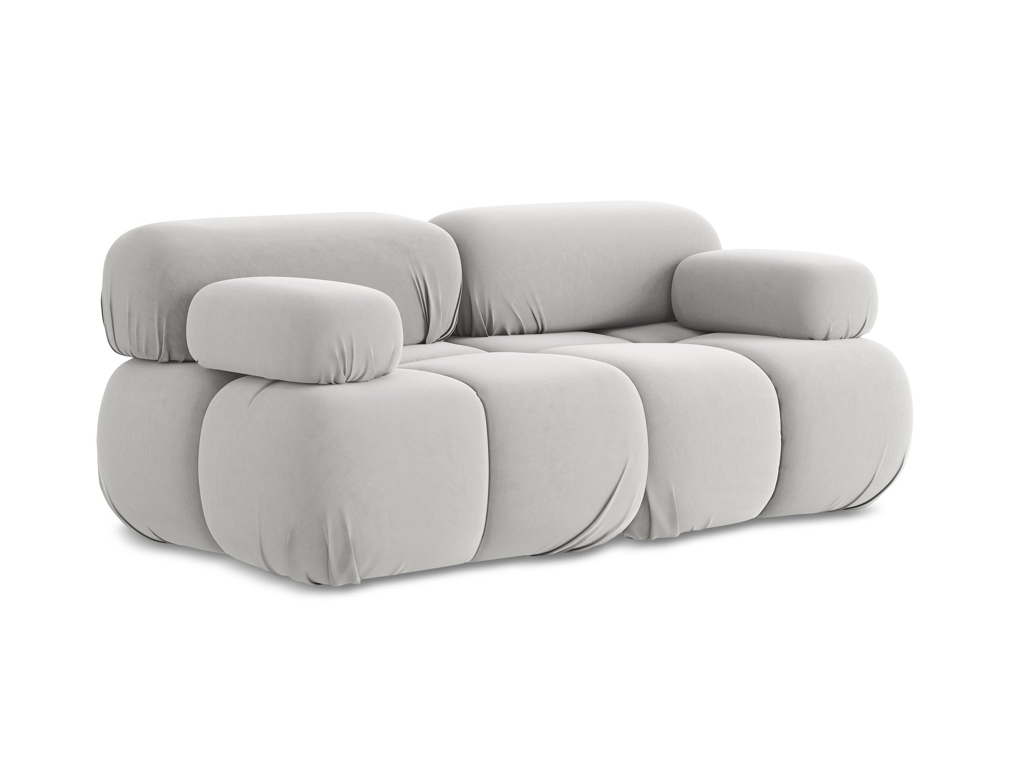 Silver velvet modular sofa for two LOKUA