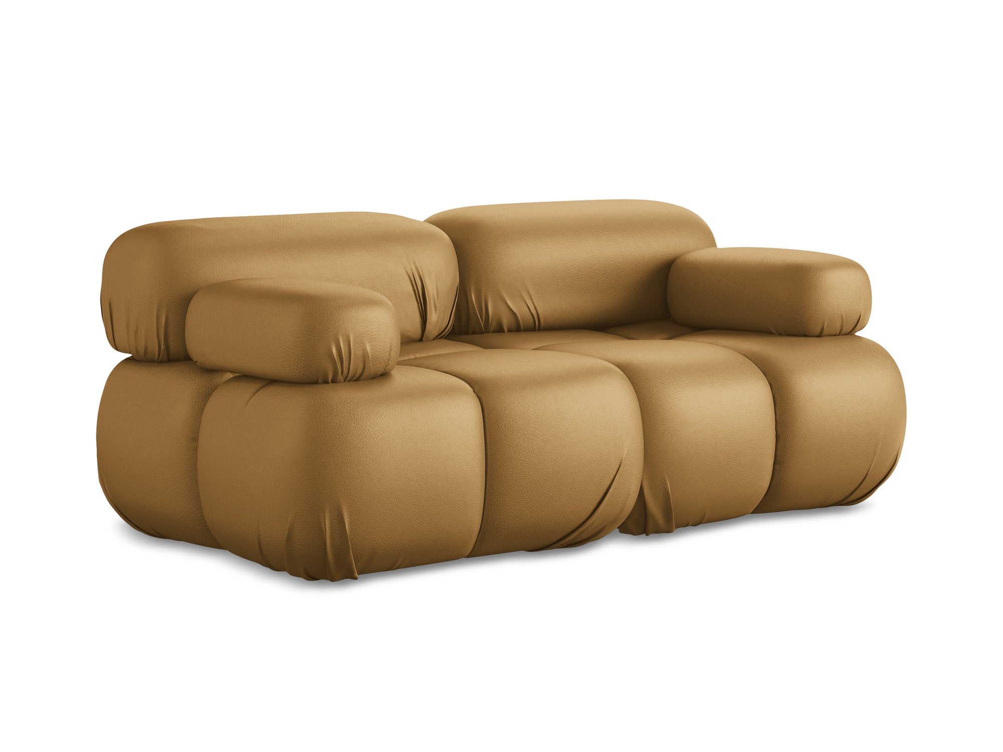Modular 2-Seater Sofa LOKUA in Caramel Eco-Leather