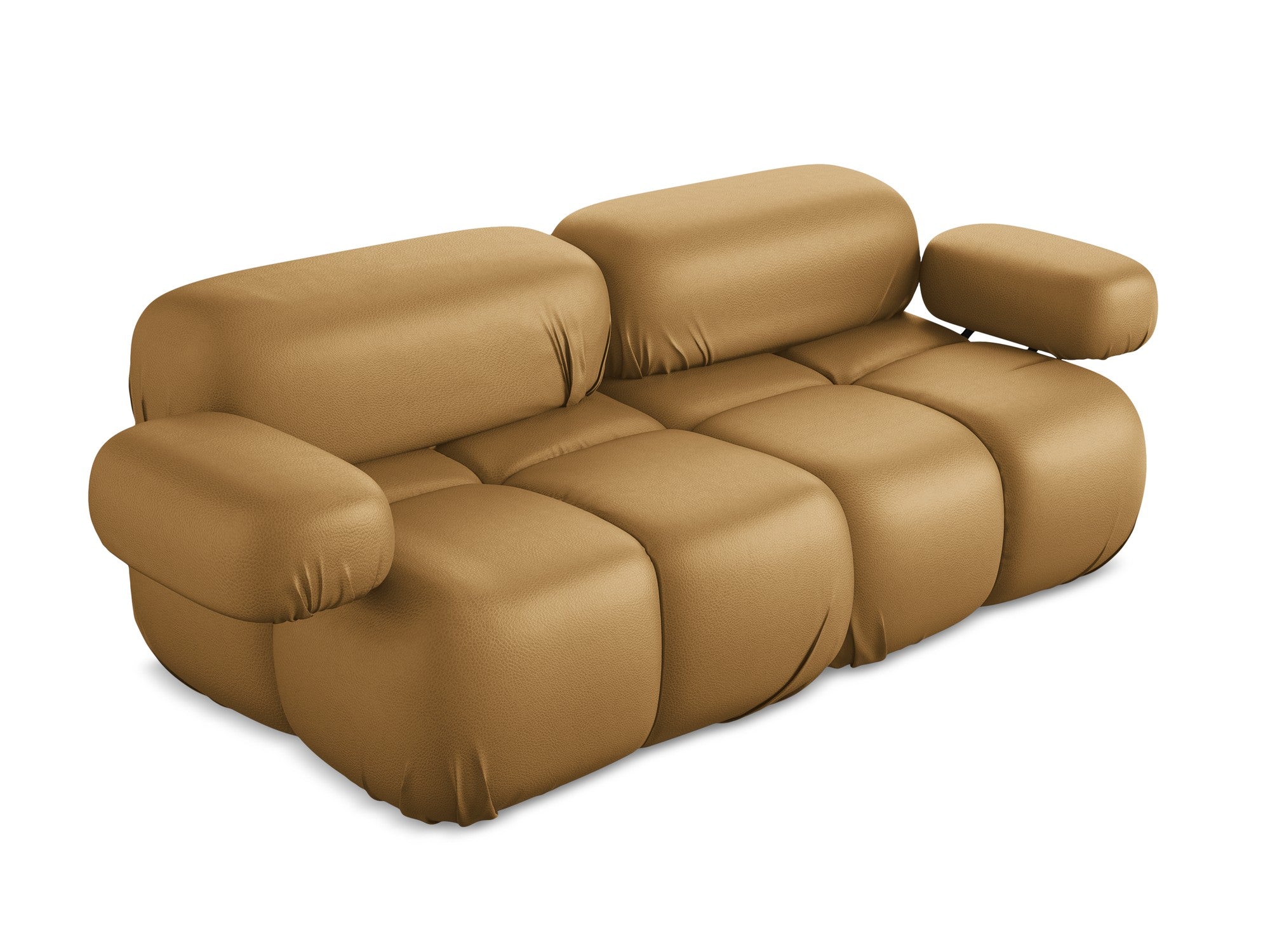 Modular 2-Seater Sofa LOKUA in Caramel Eco-Leather