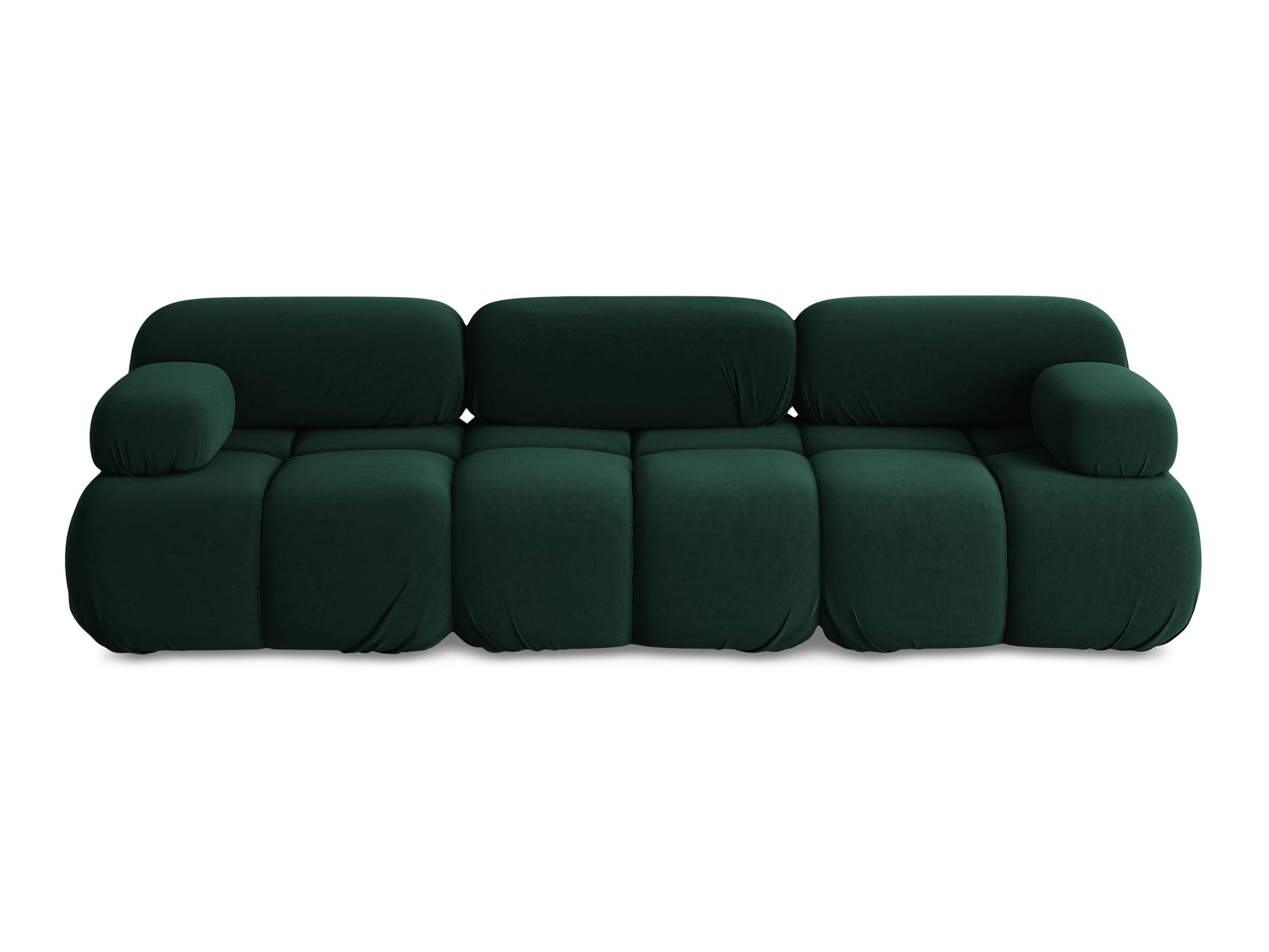 Modular Velvet Sofa for 3 People LOKUA in Bottle Green