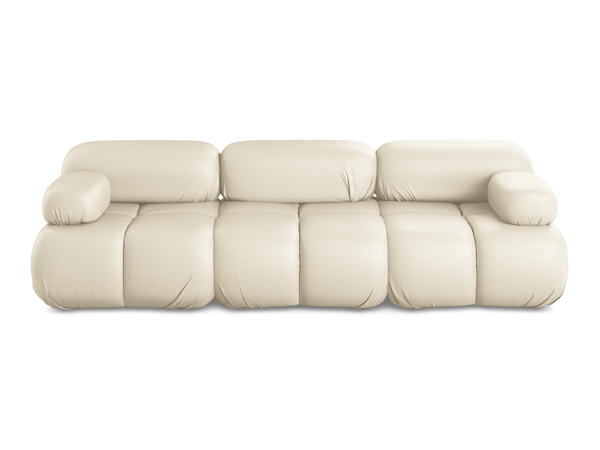 Modulárna pohovka pre 3 osoby LOKUA svetlo béžová ekologická koža