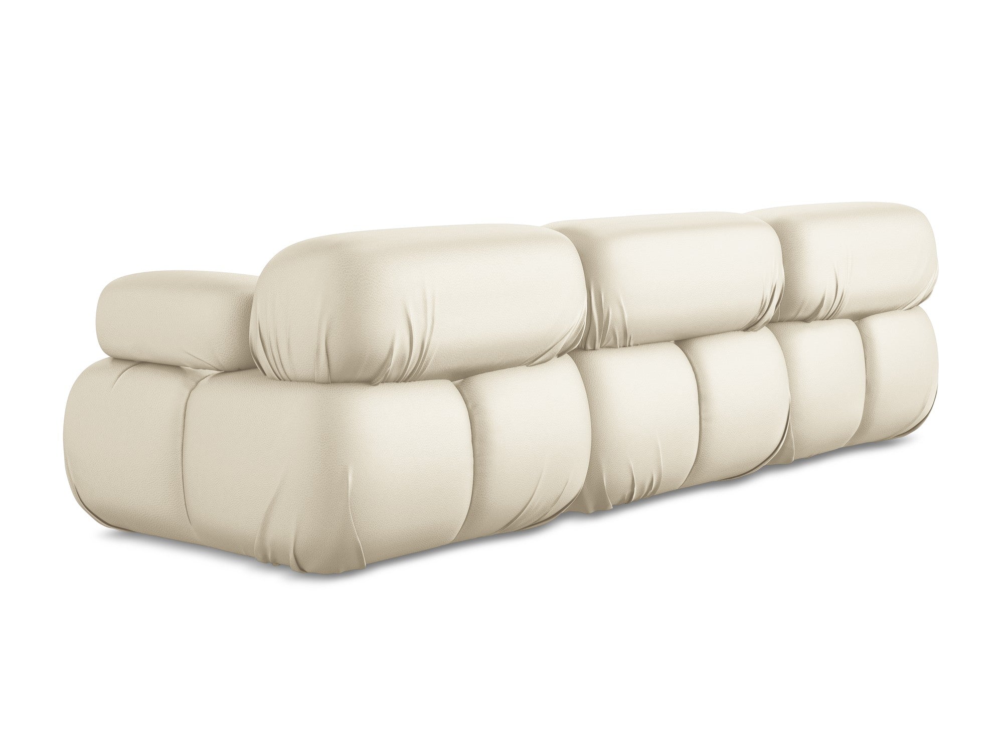 Modulárna pohovka pre 3 osoby LOKUA svetlo béžová ekologická koža