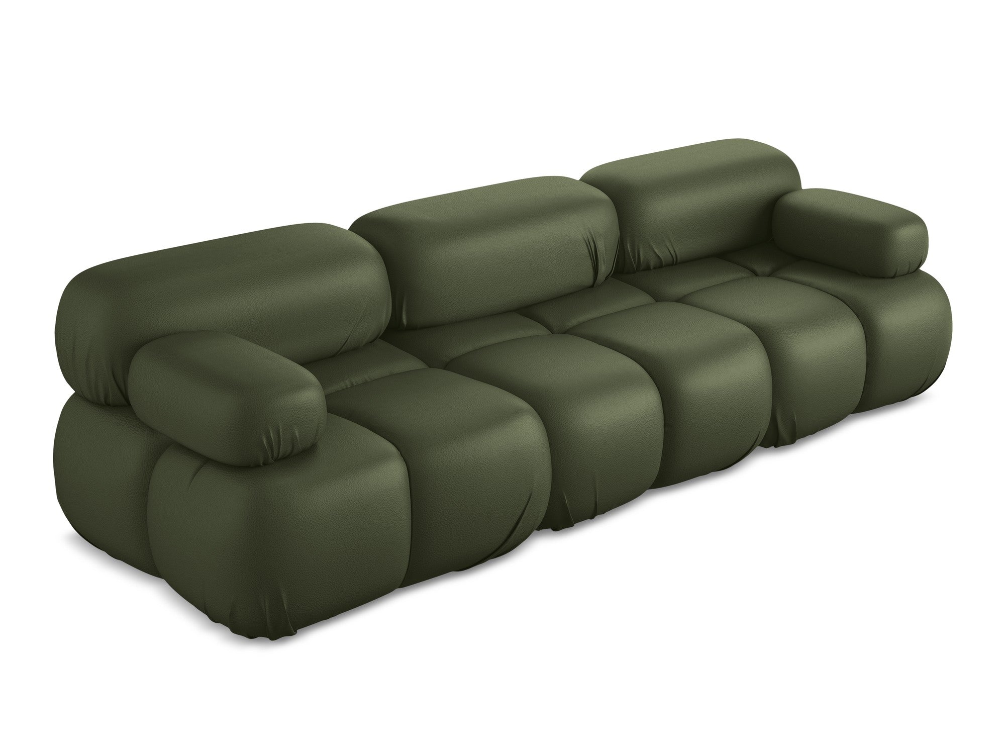 3-seater modular sofa LOKUA dark green eco-leather