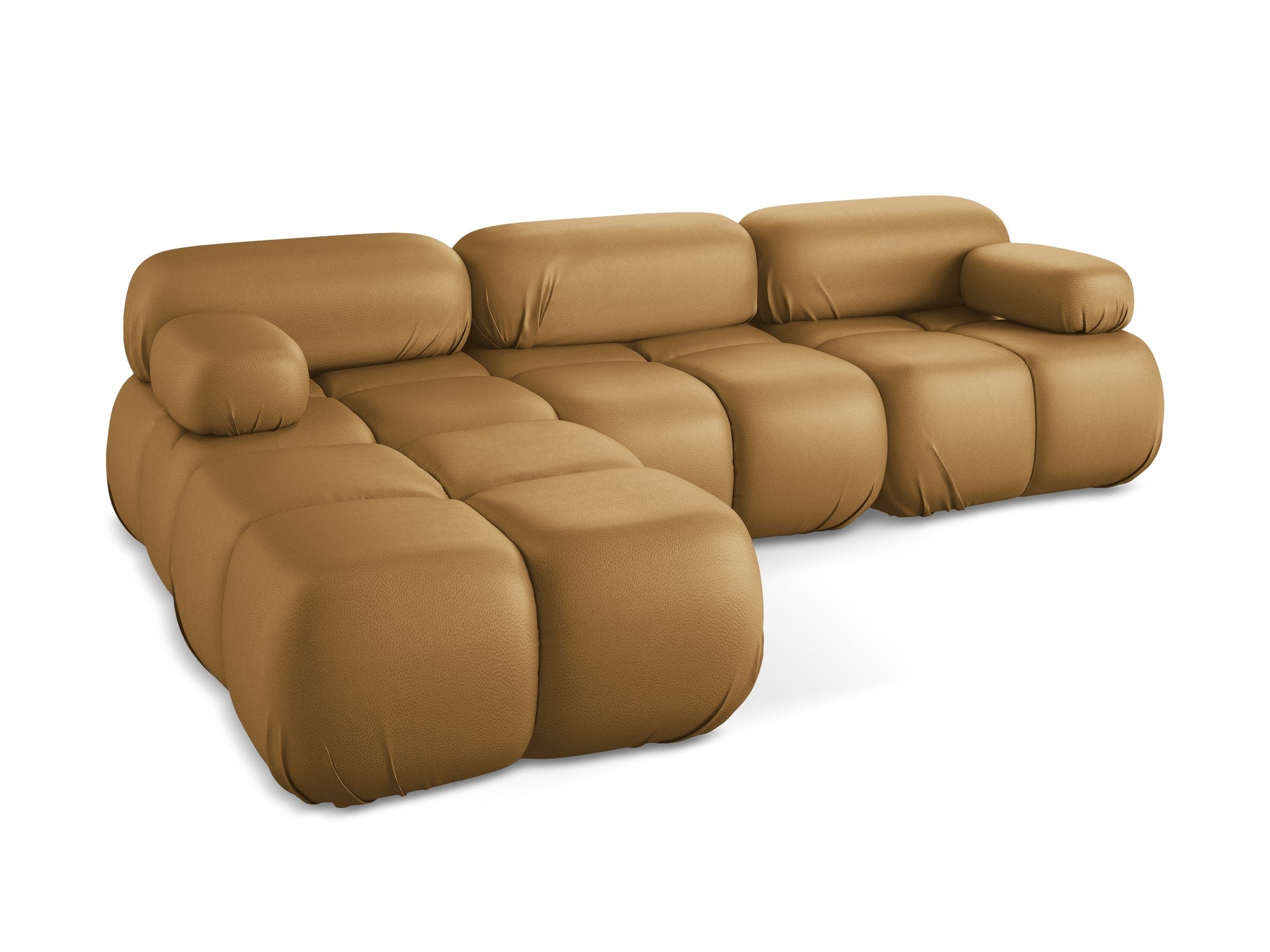 Universal modular corner sofa LOKUA caramel eco-leather