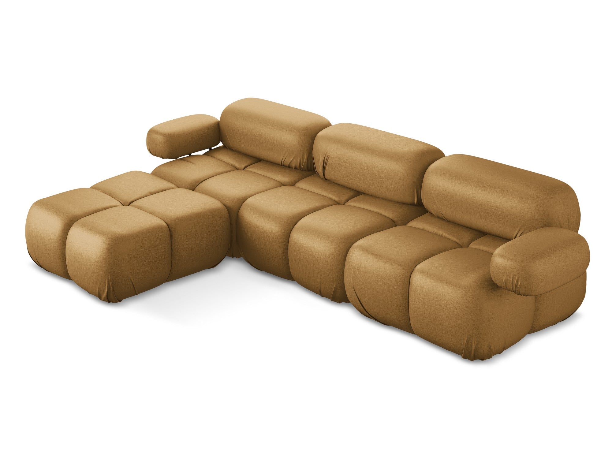 Universal modular corner sofa LOKUA caramel eco-leather