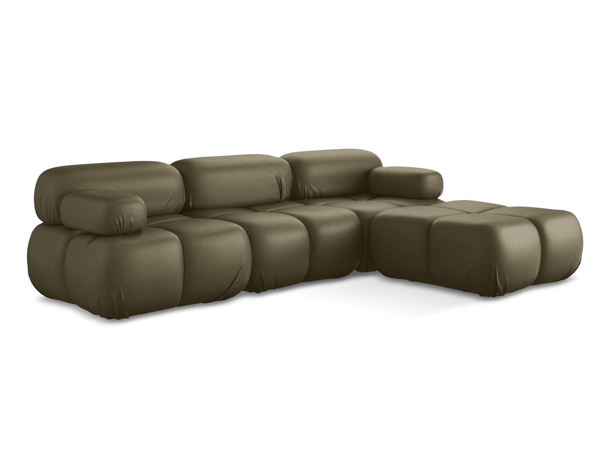 Universal modular corner sofa LOKUA olive eco-leather