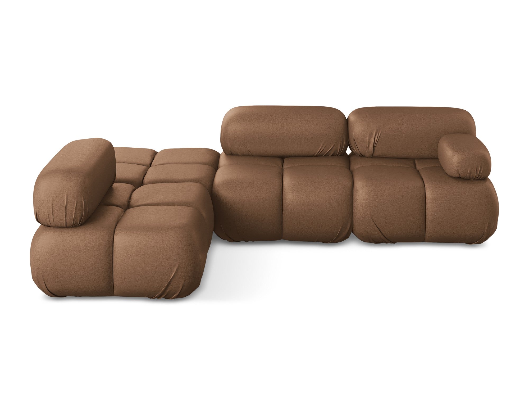 Modulárny rohový gauč ľavý LOKUA čokoládová ekologická koža