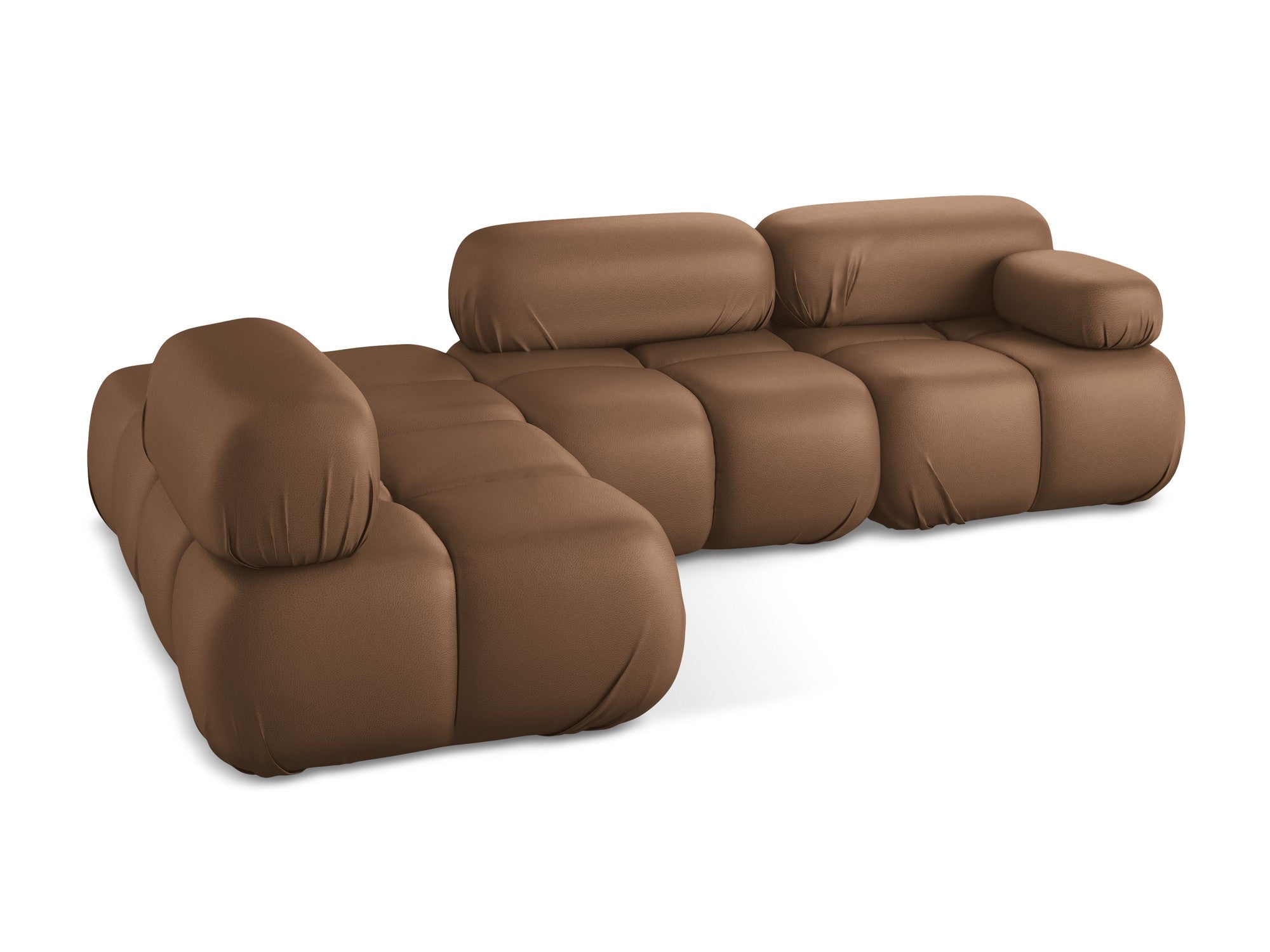 Modulárny rohový gauč ľavý LOKUA čokoládová ekologická koža