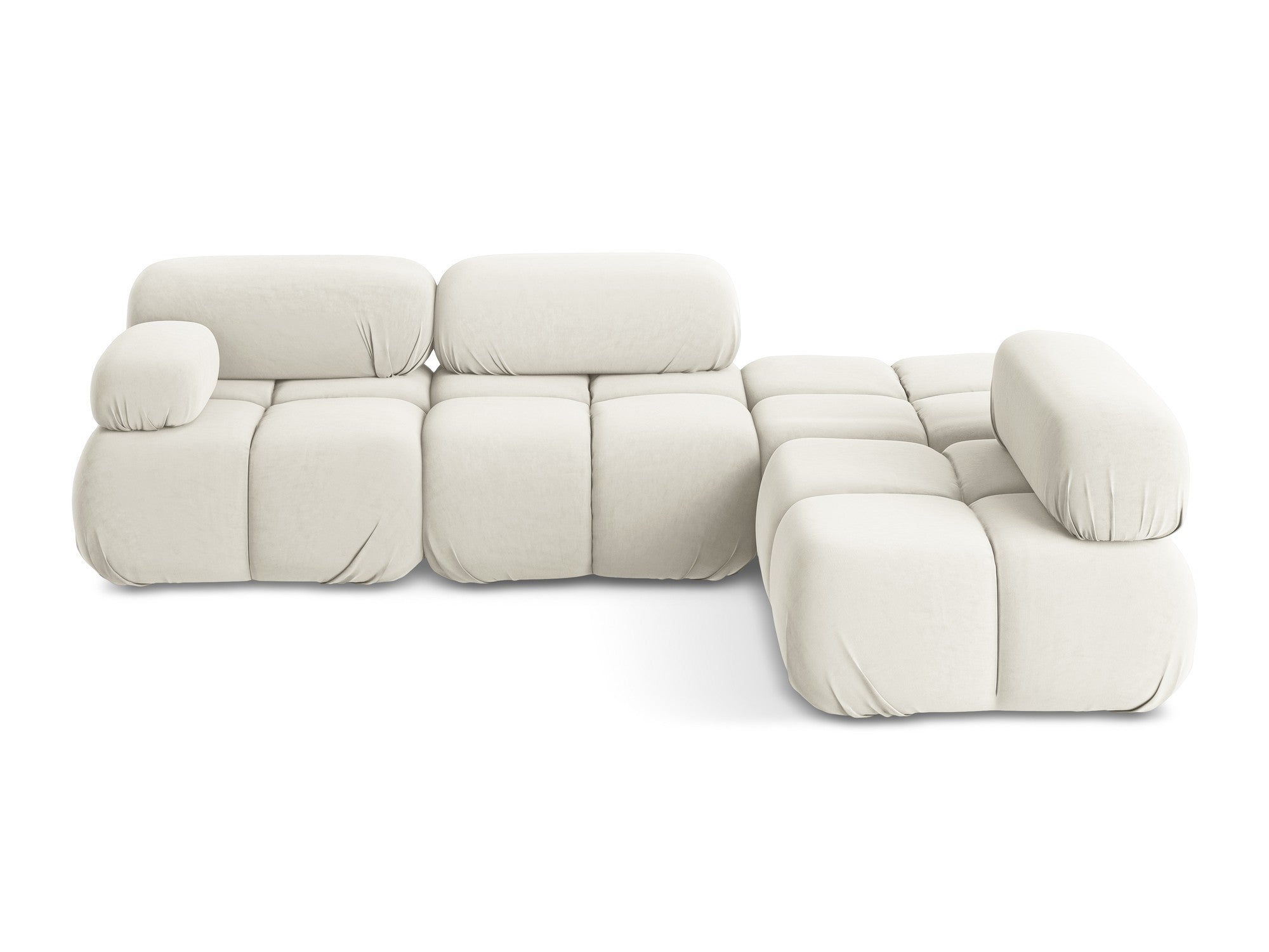 Modulárny rohový sametový pravý LOKUA svetlo béžový