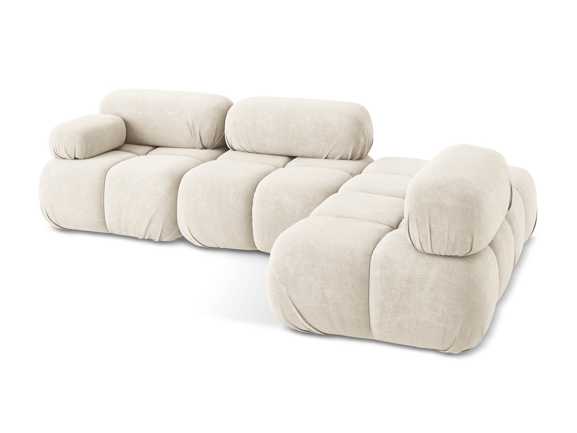 Right-facing modular corner sofa LOKUA light beige chenille
