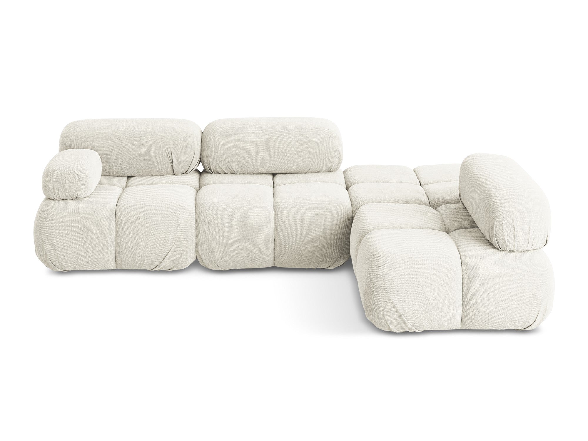 Right-facing modular corner sofa LOKUA white chenille