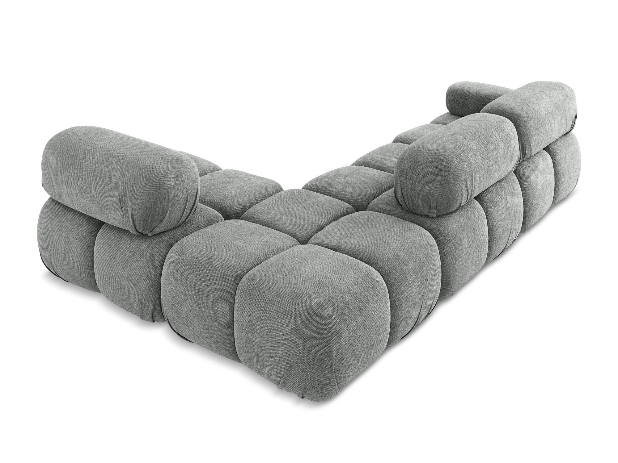 Right-facing modular corner sofa LOKUA gray chenille