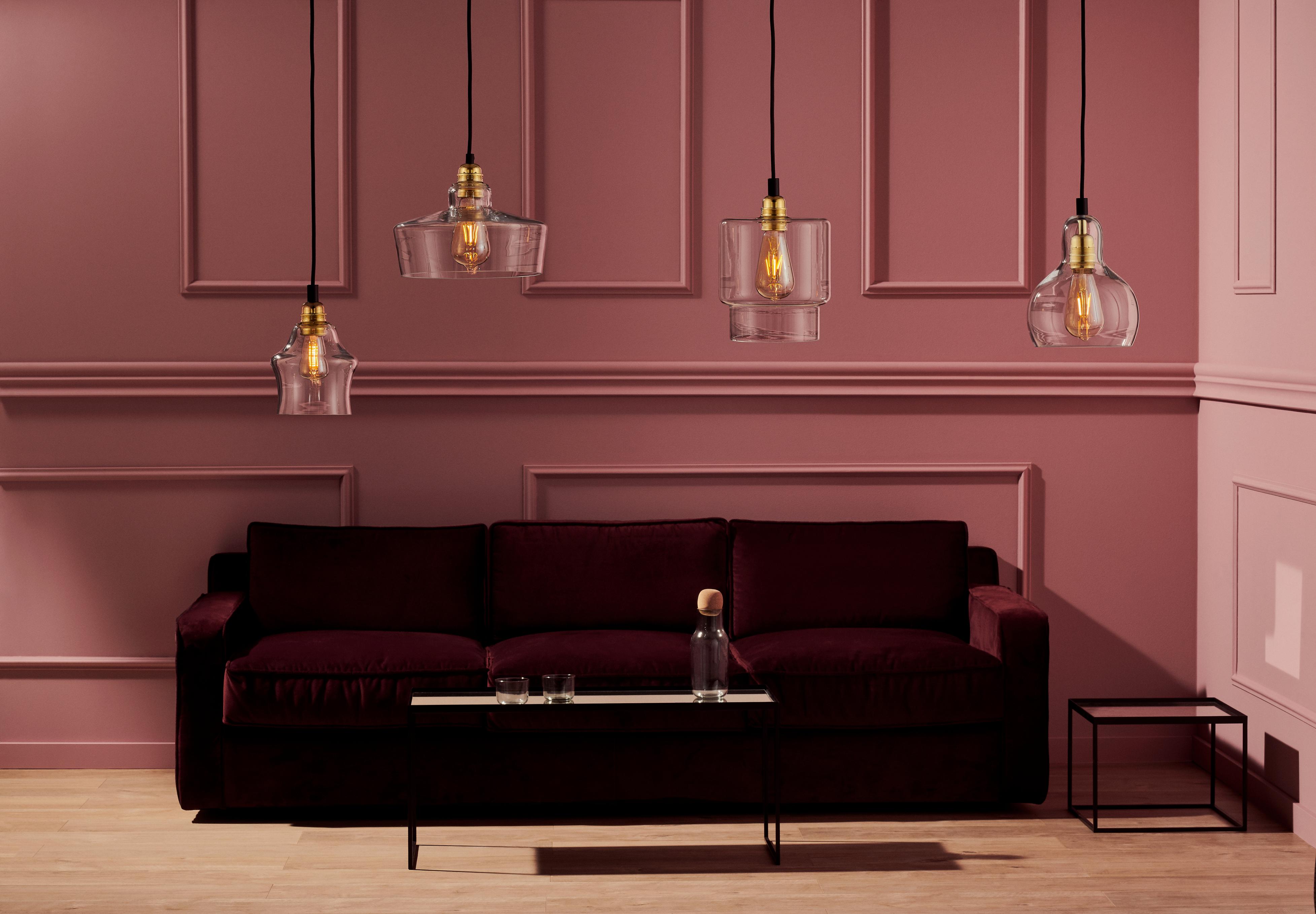 LONGIS II pendant lamp transparent with shiny chrome