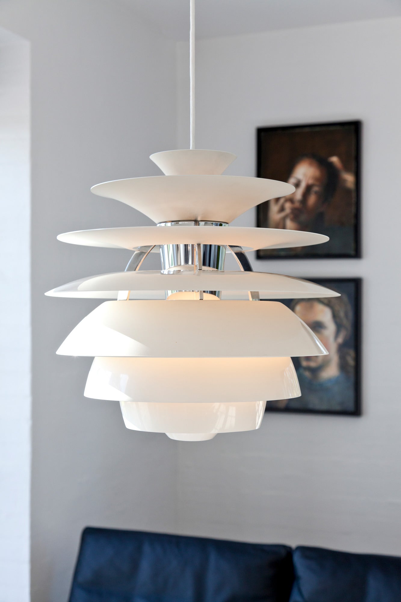 PH SNOWBALL pendant lamp dirty green with chrome finish