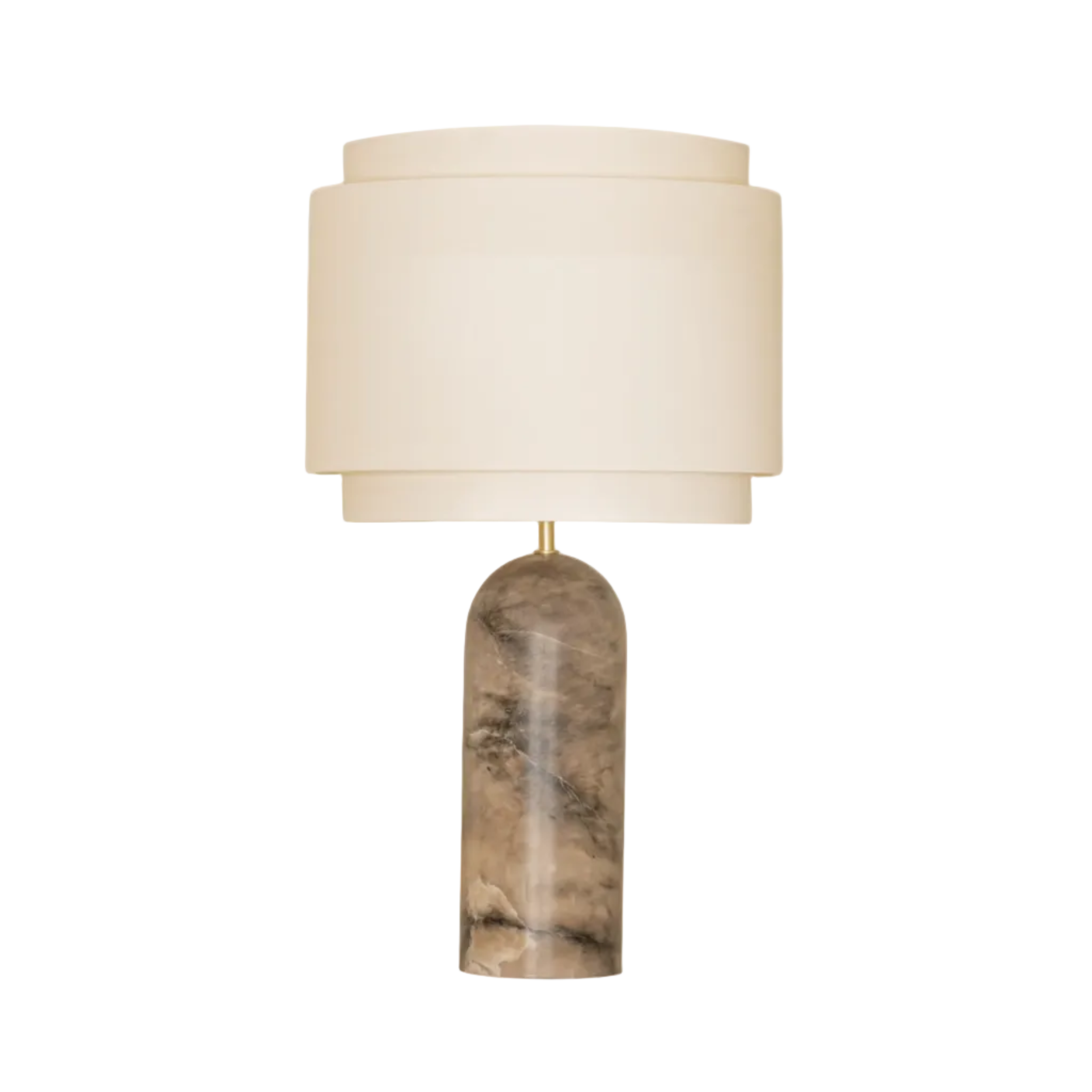 Stolná lampa PURA KELO DOUBLE tmavý béžový alabaster