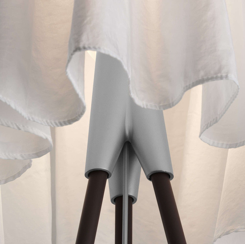 Stojaca lampa ROSY ANGELIS šedá s hnedým podstavcom