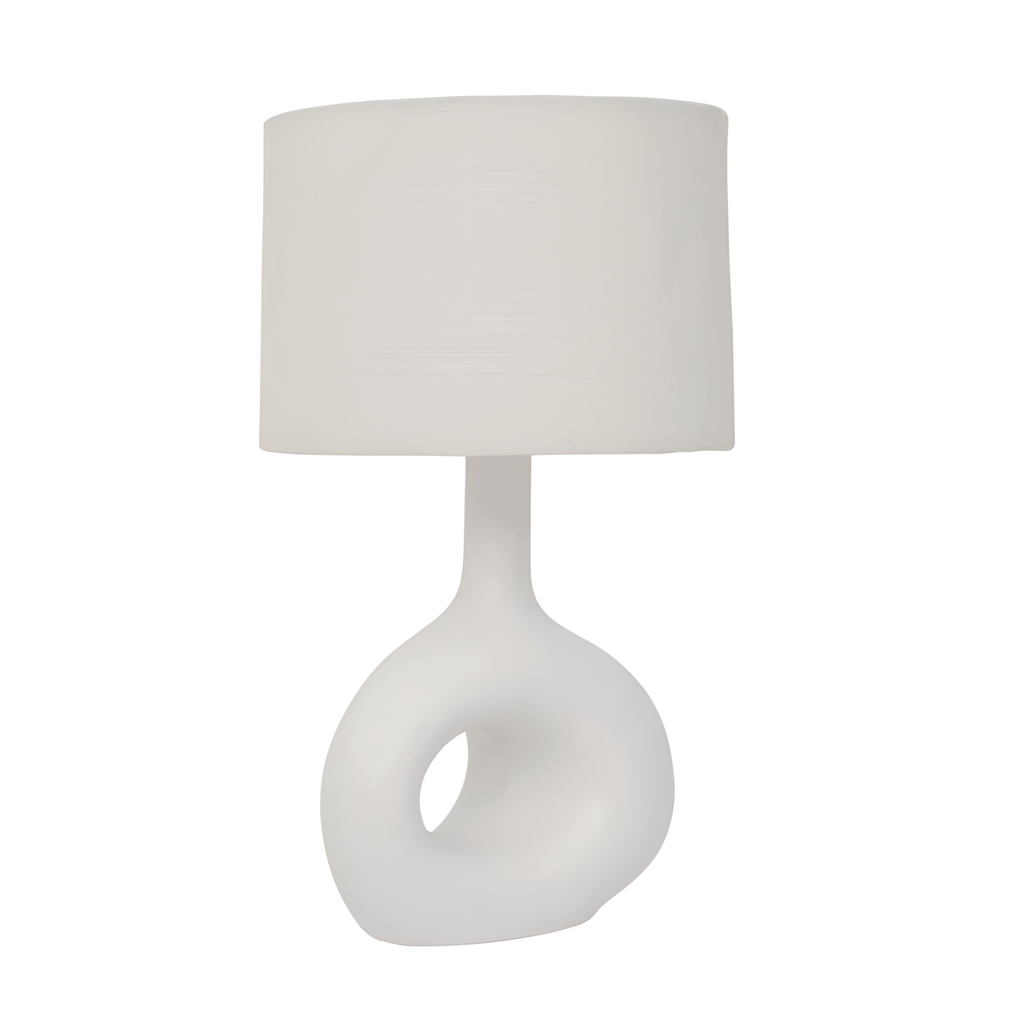 Stolná lampa SOFT ORGANIC ľanový tienidlo s keramickým podstavcom