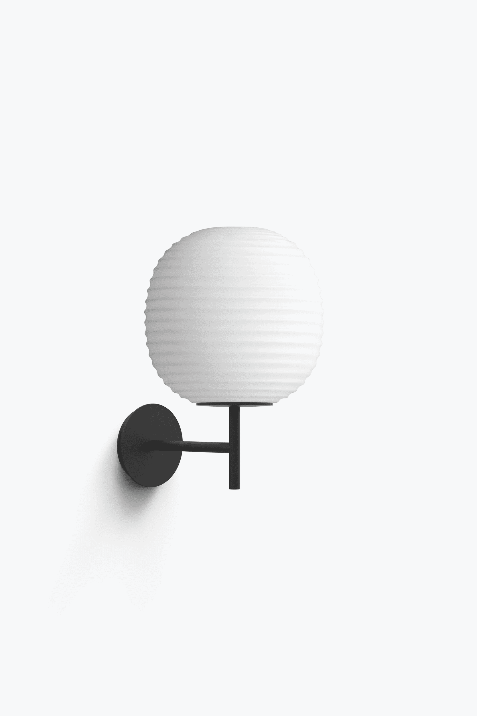 Lantern white wall lamp with a black base