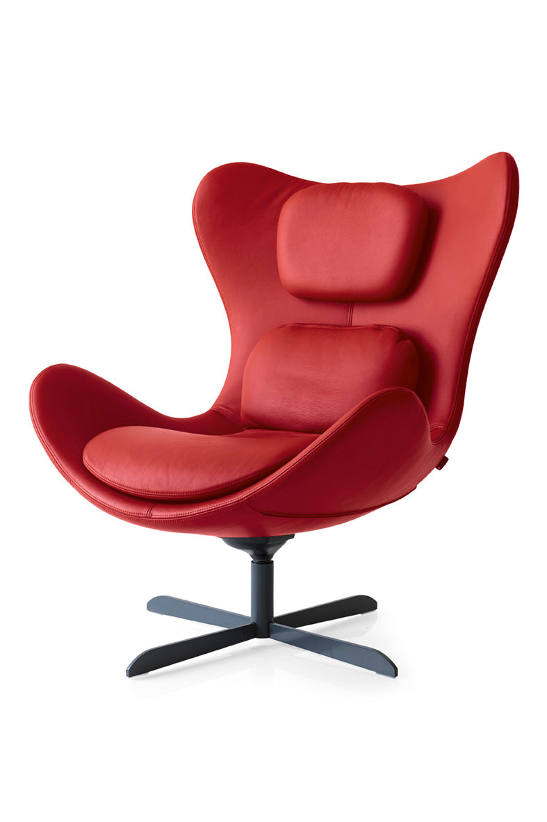 Otočný kreslo LAZY čalúnené s čiernym kovovým podstavcom