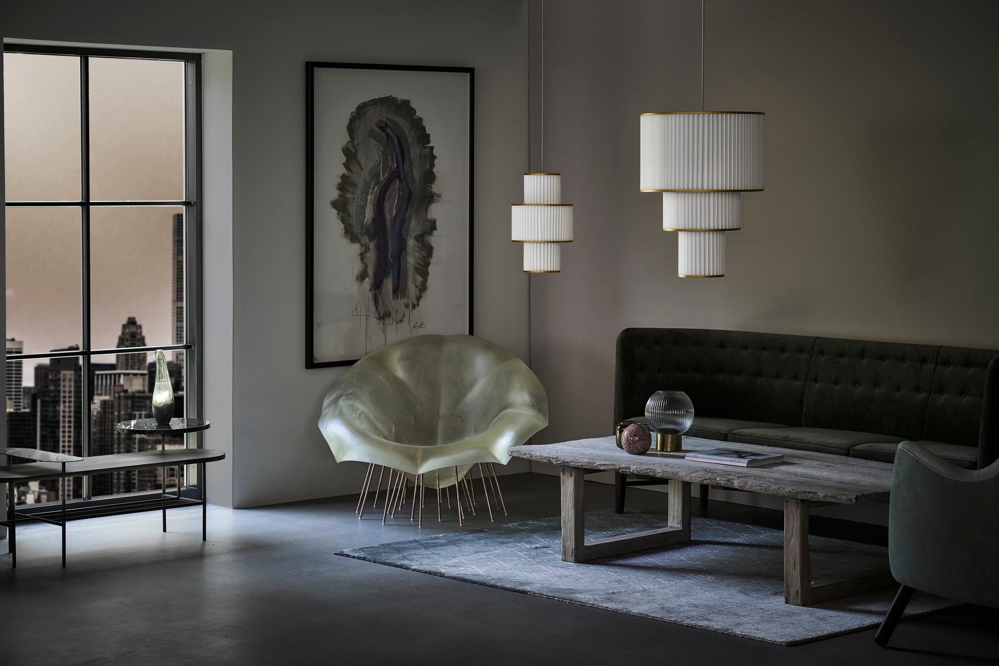 Hanging Lamp MODEL 111 PLIVELLO white with gold