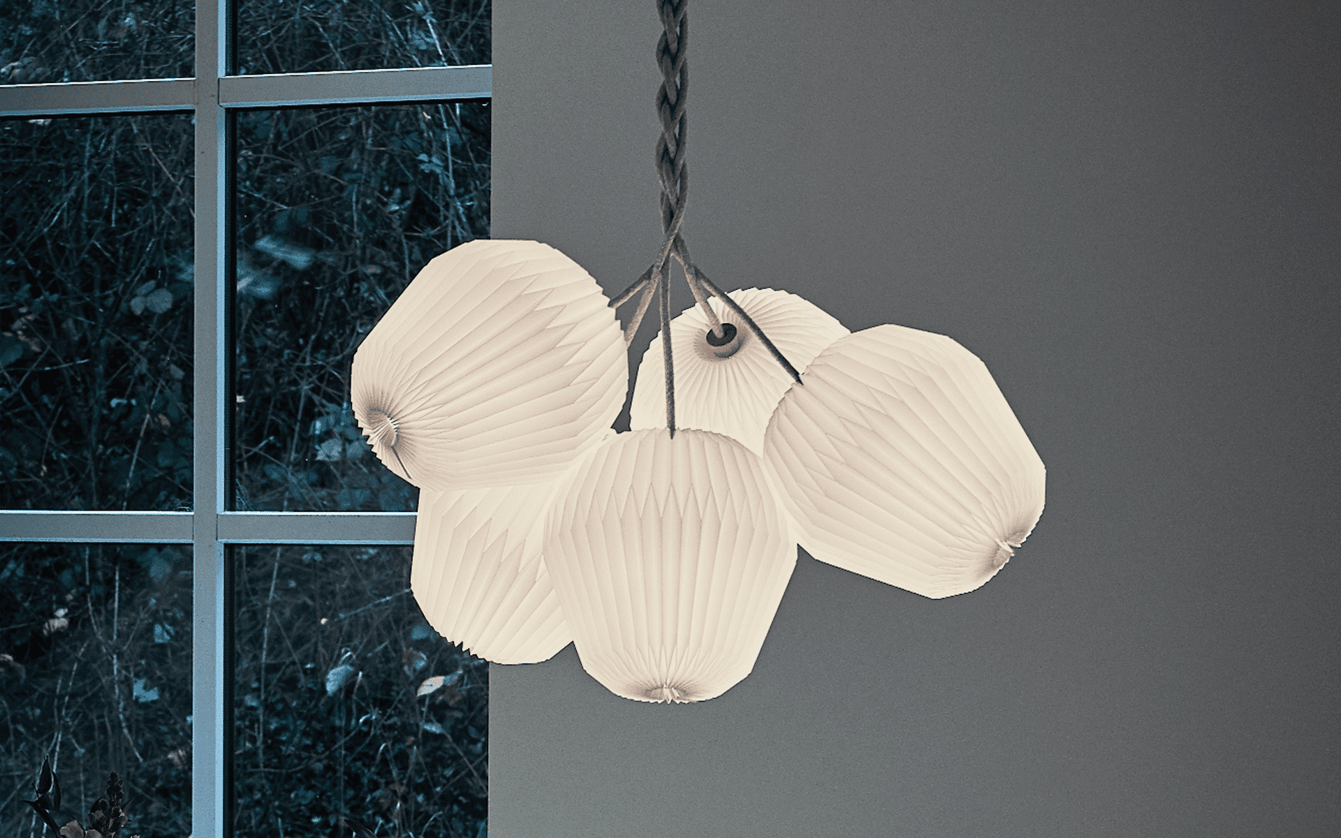 Závesná lampa MODEL 130 KYTICA 5 biela