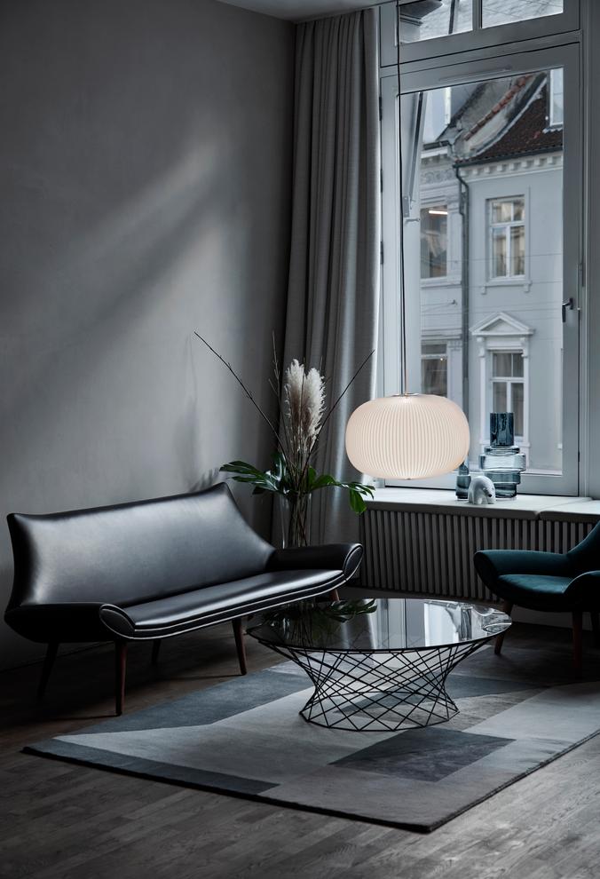 Závesná lampa MODEL 132 LAMELLA 1 biela so zlatým povrchom