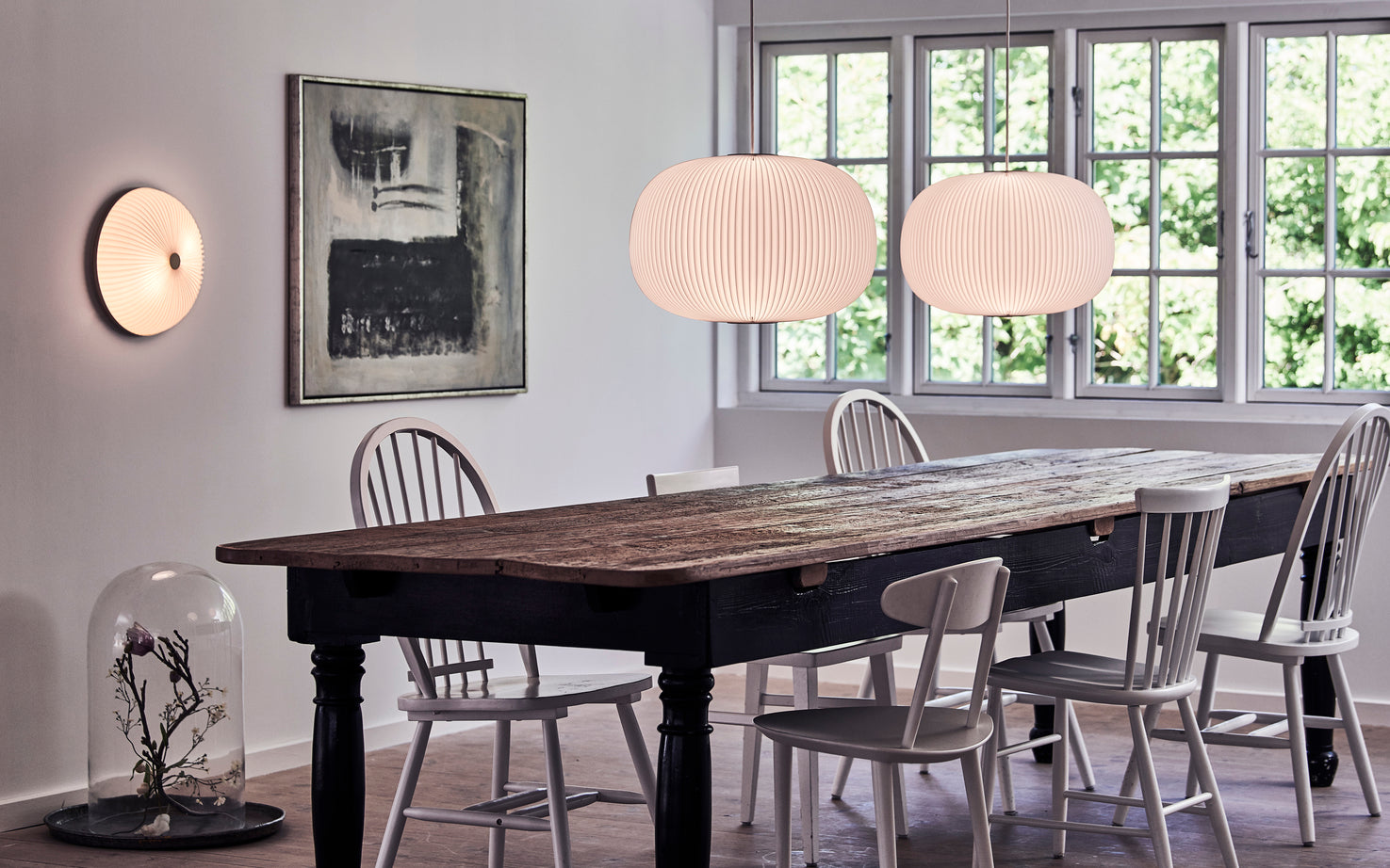 Závesná lampa MODEL 132 LAMELLA 1 biela so zlatým povrchom