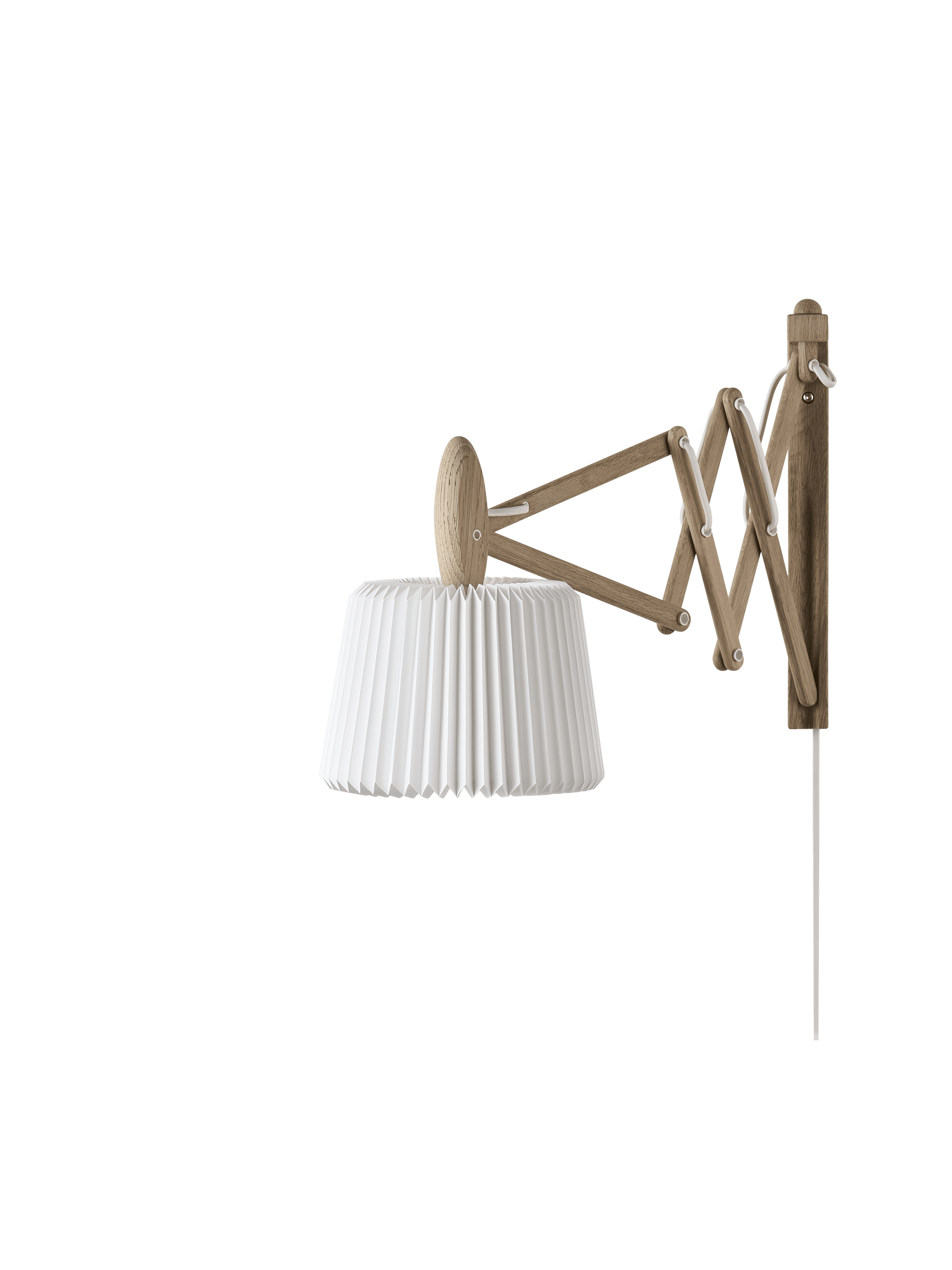 Nástenná lampa MODEL 223 120 SAX biela s jasným dubovým podstavcom
