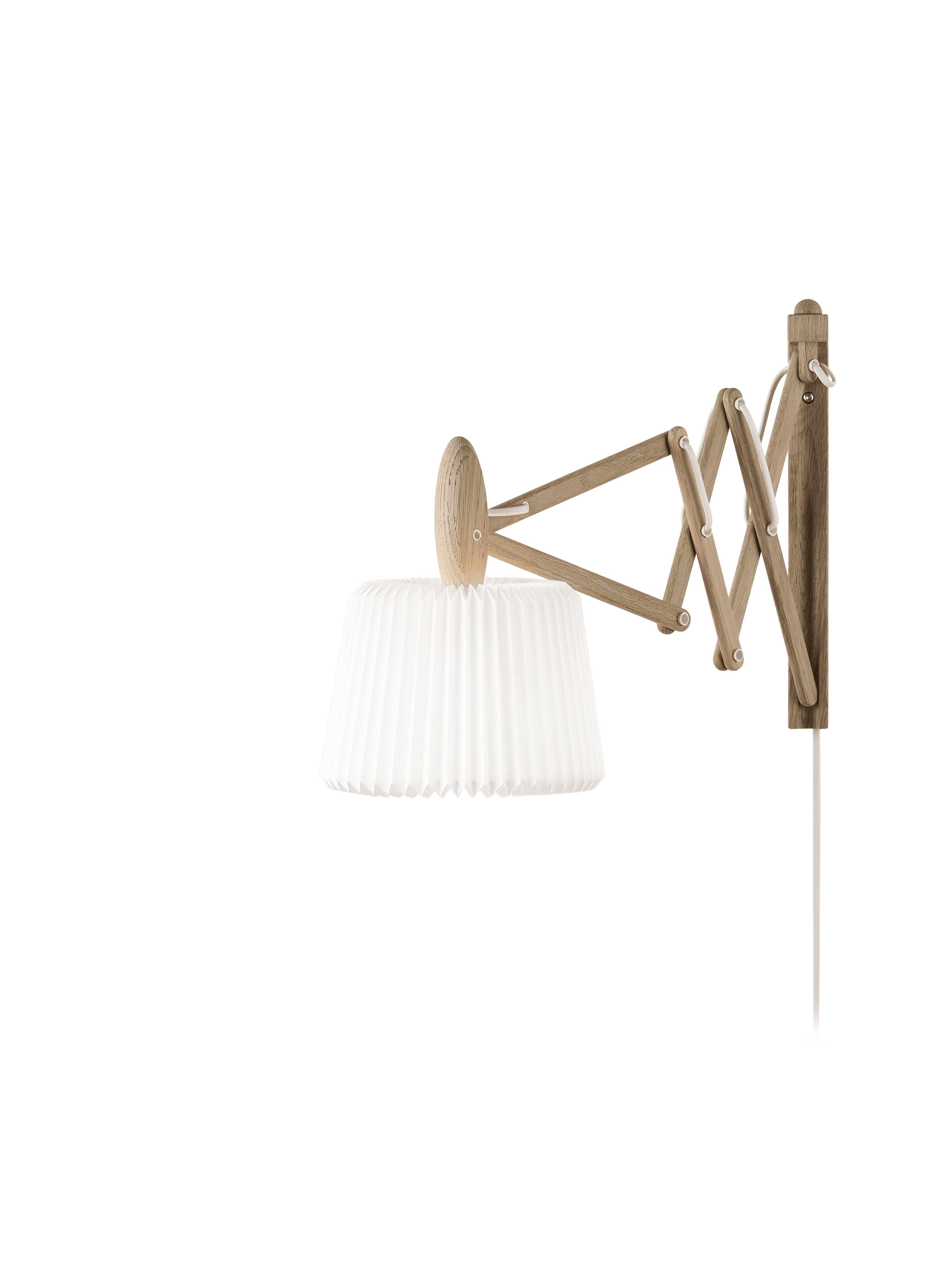 Nástenná lampa MODEL 223 120 SAX biela s jasným dubovým podstavcom