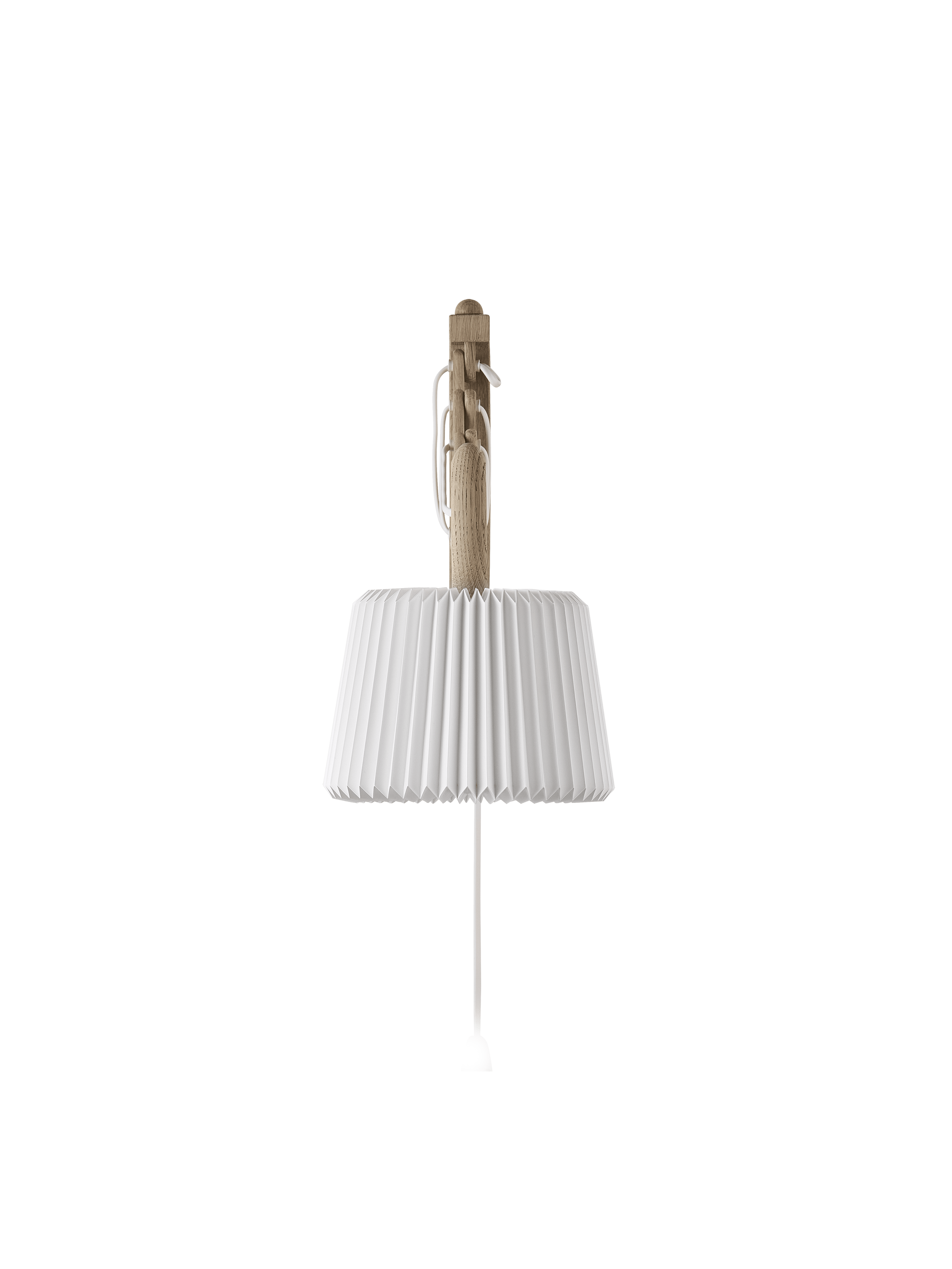 Nástenná lampa MODEL 223 120 SAX biela s jasným dubovým podstavcom