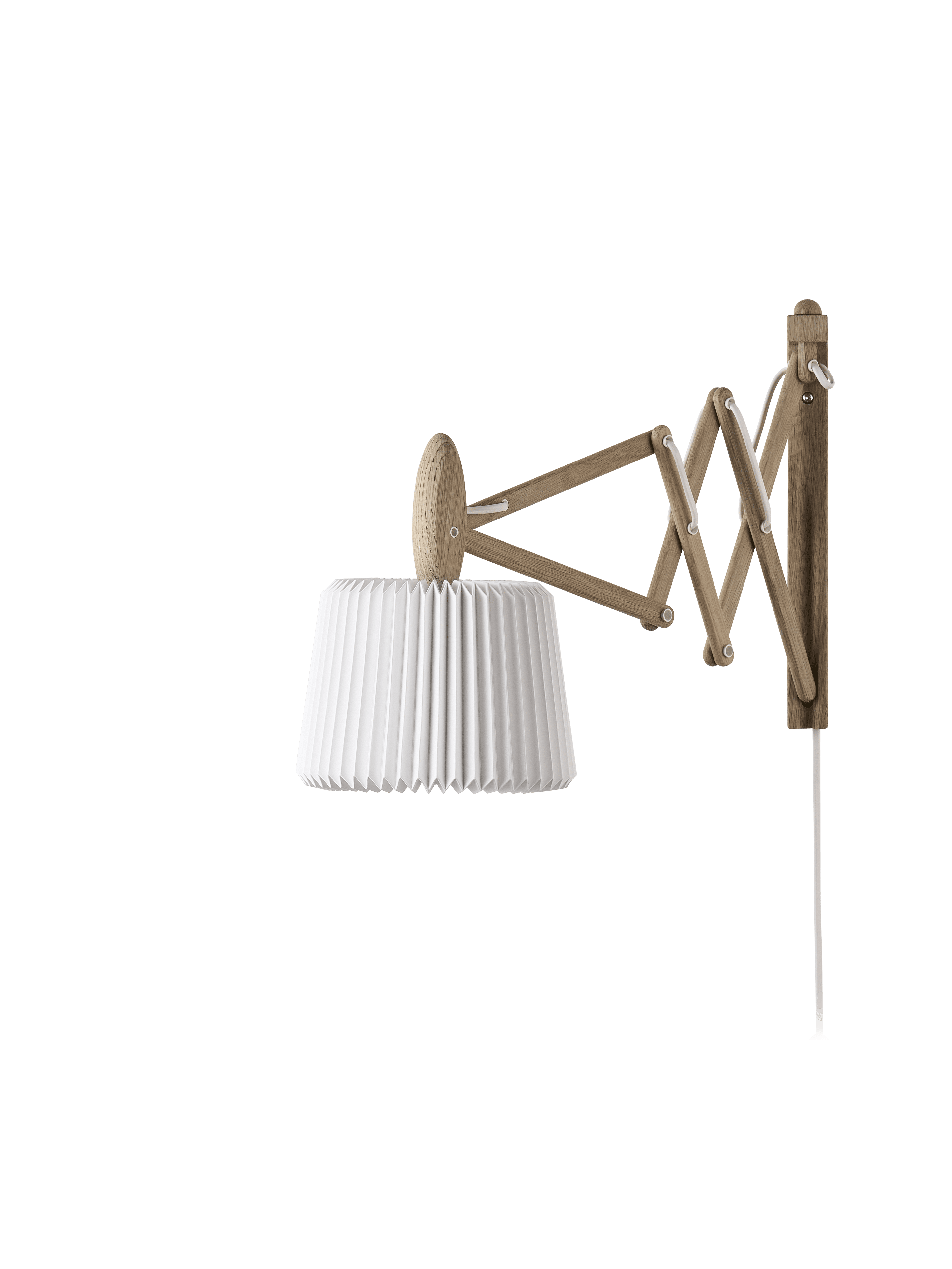 Nástenná lampa MODEL 223 120 SAX biela s jasným dubovým podstavcom