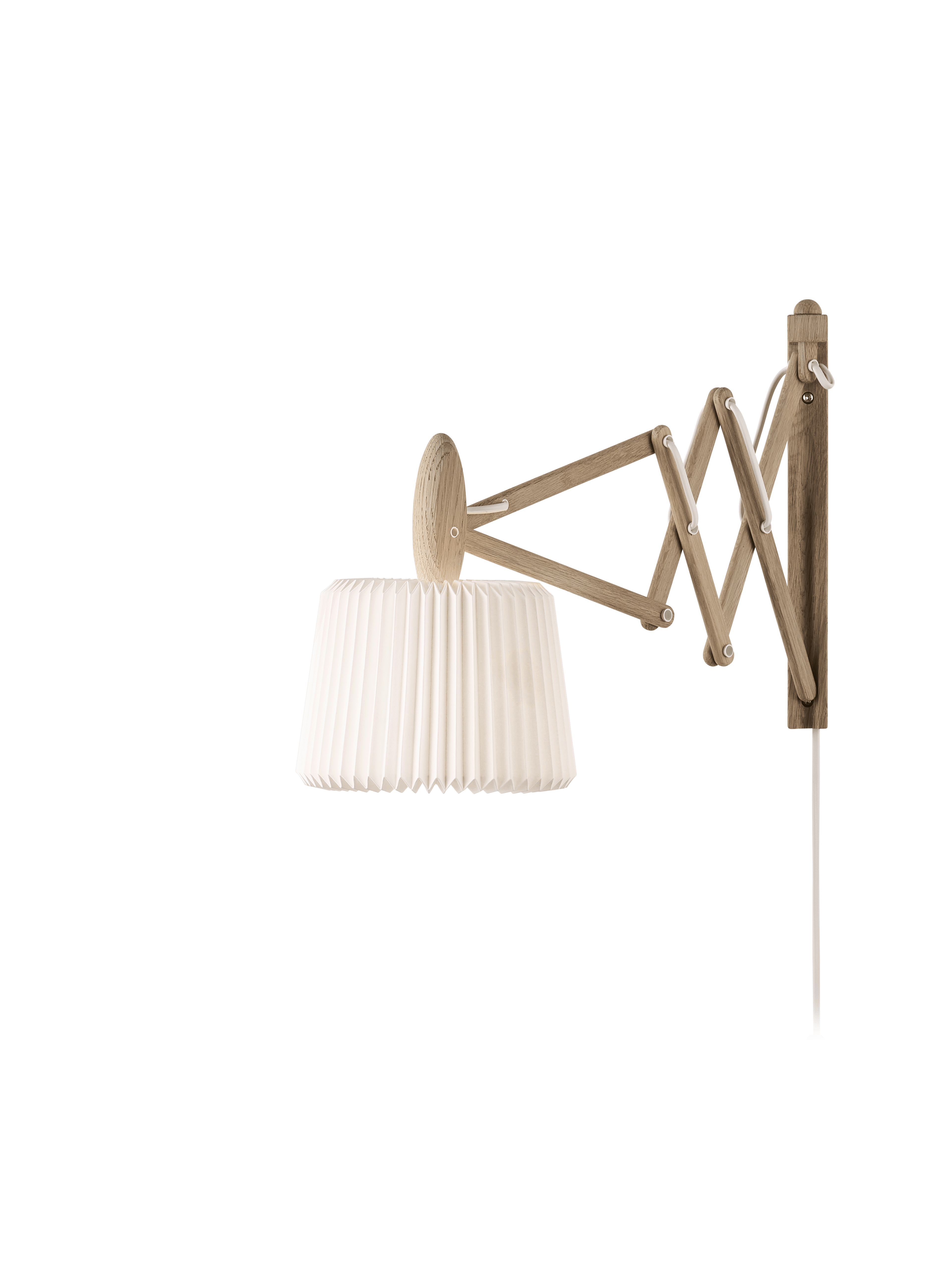 Nástenná lampa MODEL 223 120 SAX biela s jasným dubovým podstavcom