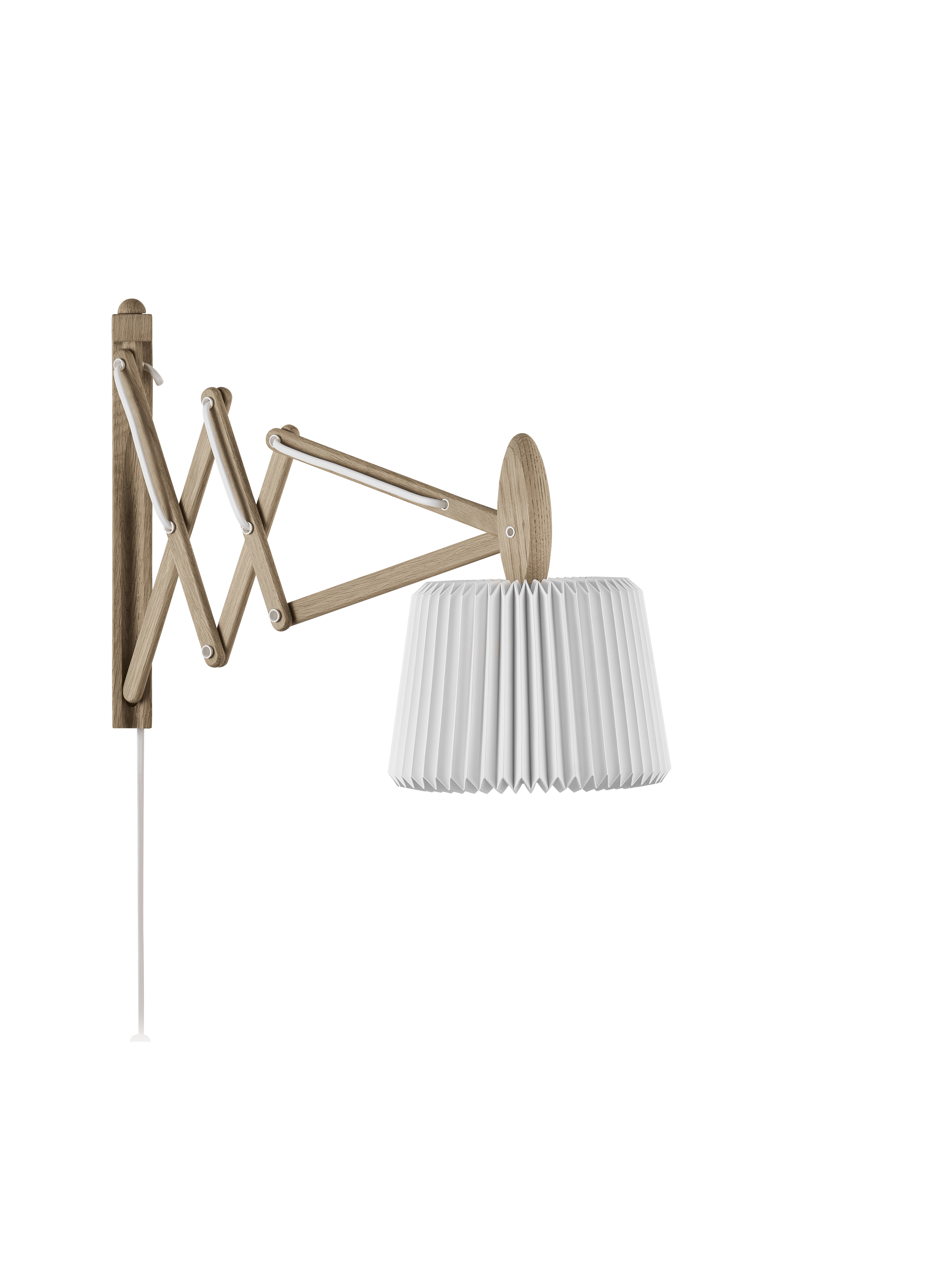 Nástenná lampa MODEL 223 120 SAX biela s jasným dubovým podstavcom