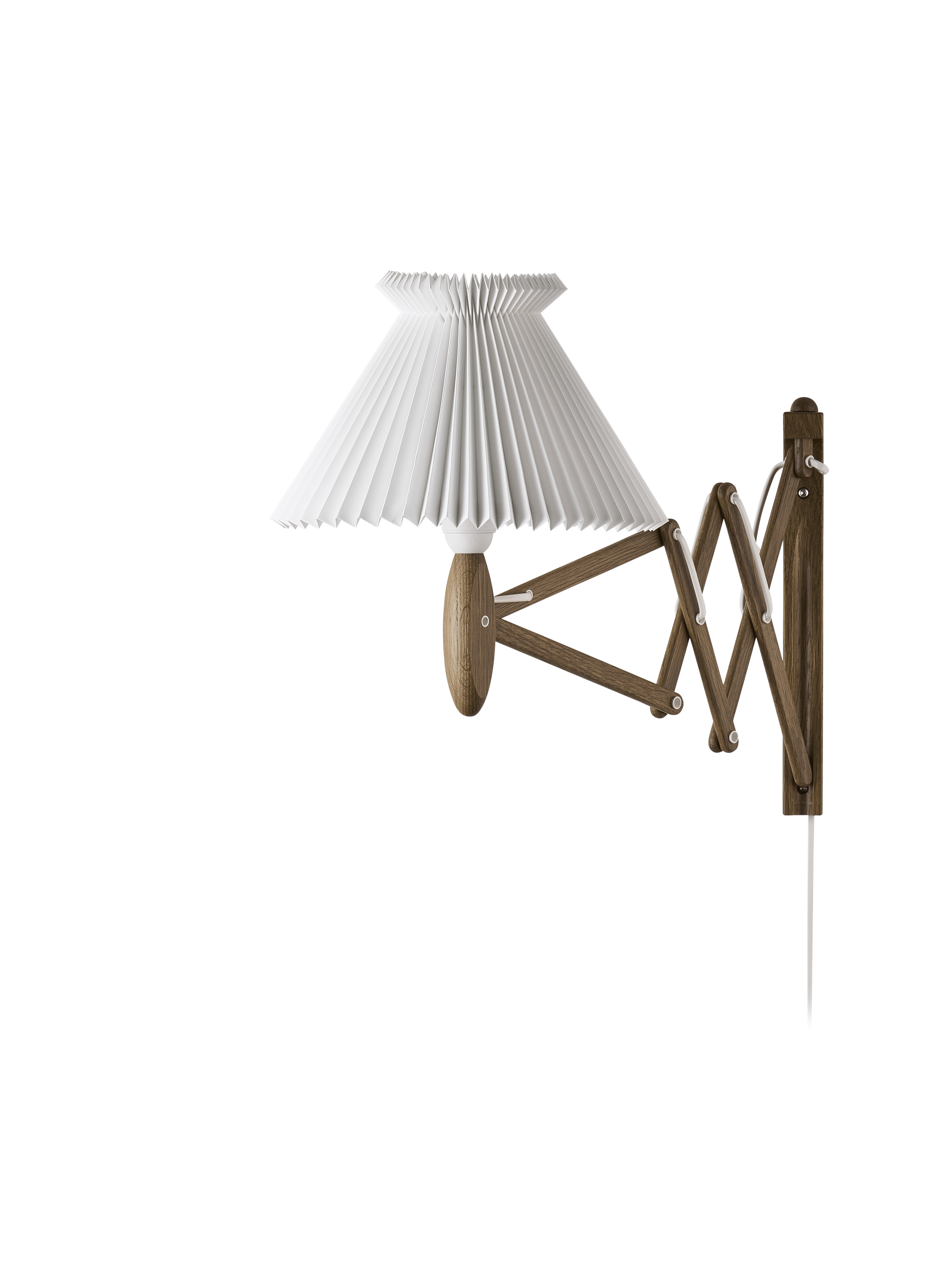 Nástenná lampa MODEL 224 6/17 SAX biela s tmavým dubovým podstavcom