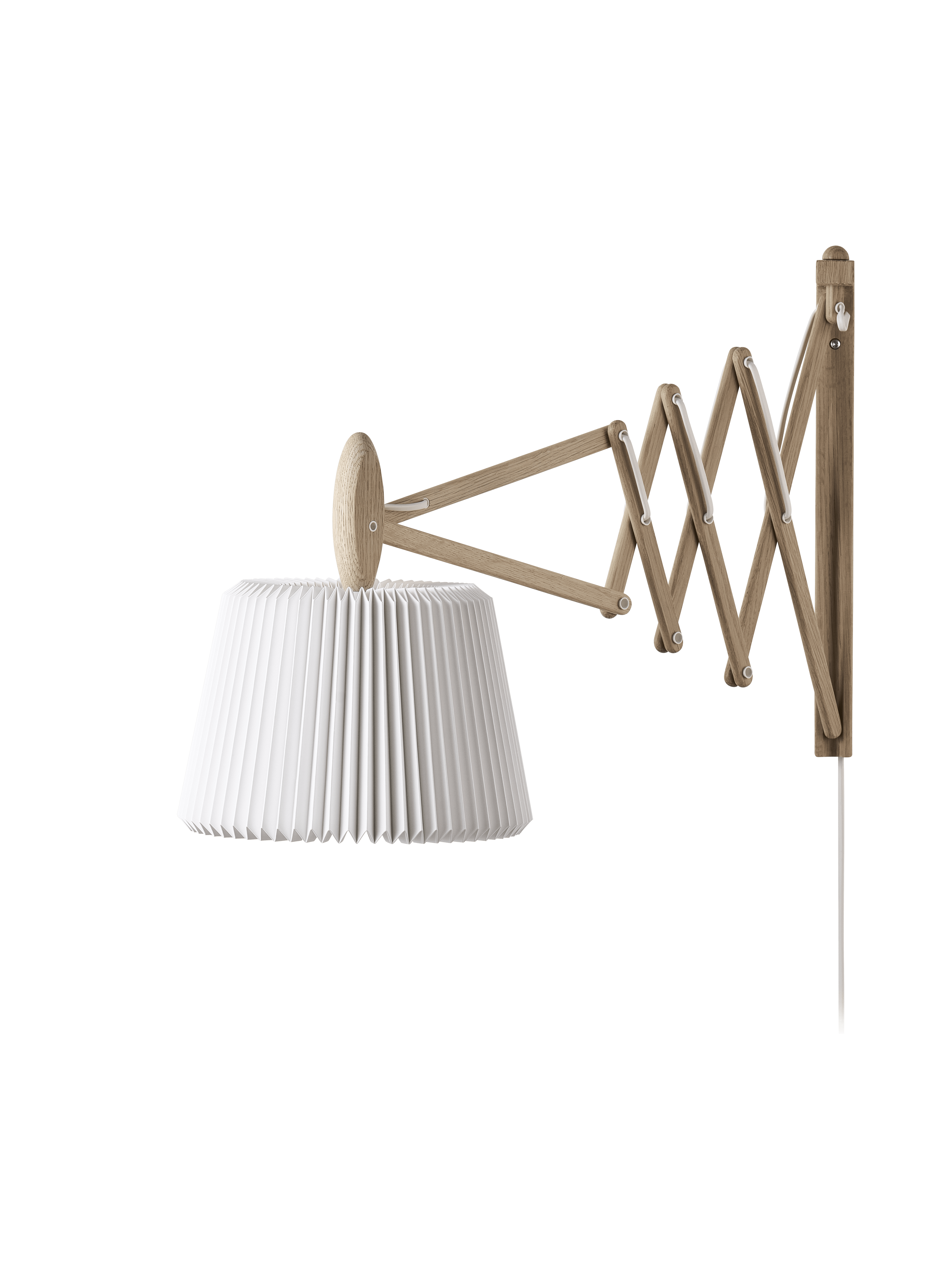 Wall lamp MODEL 233 120 SAX white with light oak base