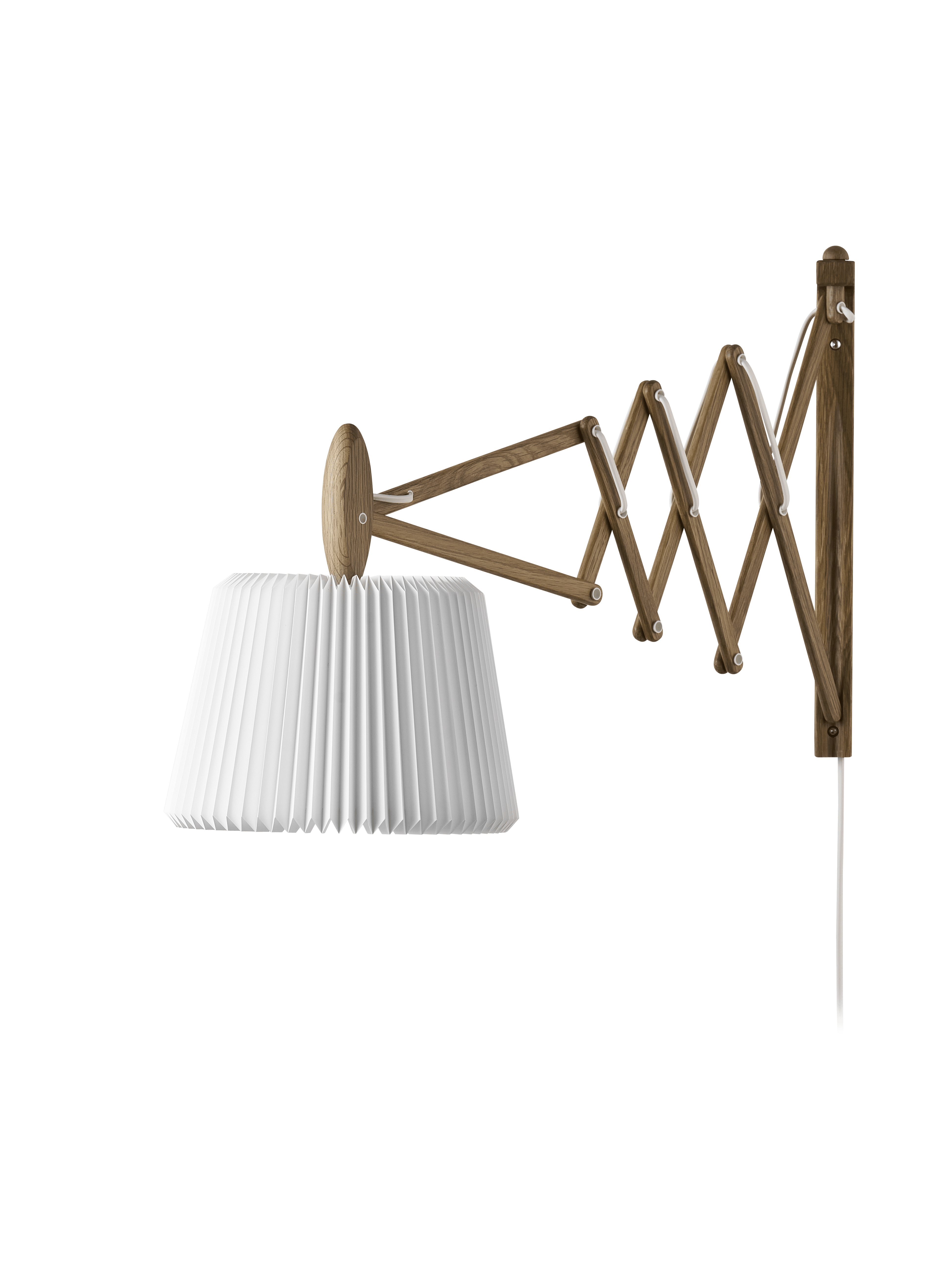 Nástenná lampa MODEL 233 120 SAX biela s tmavým dubovým podstavcom