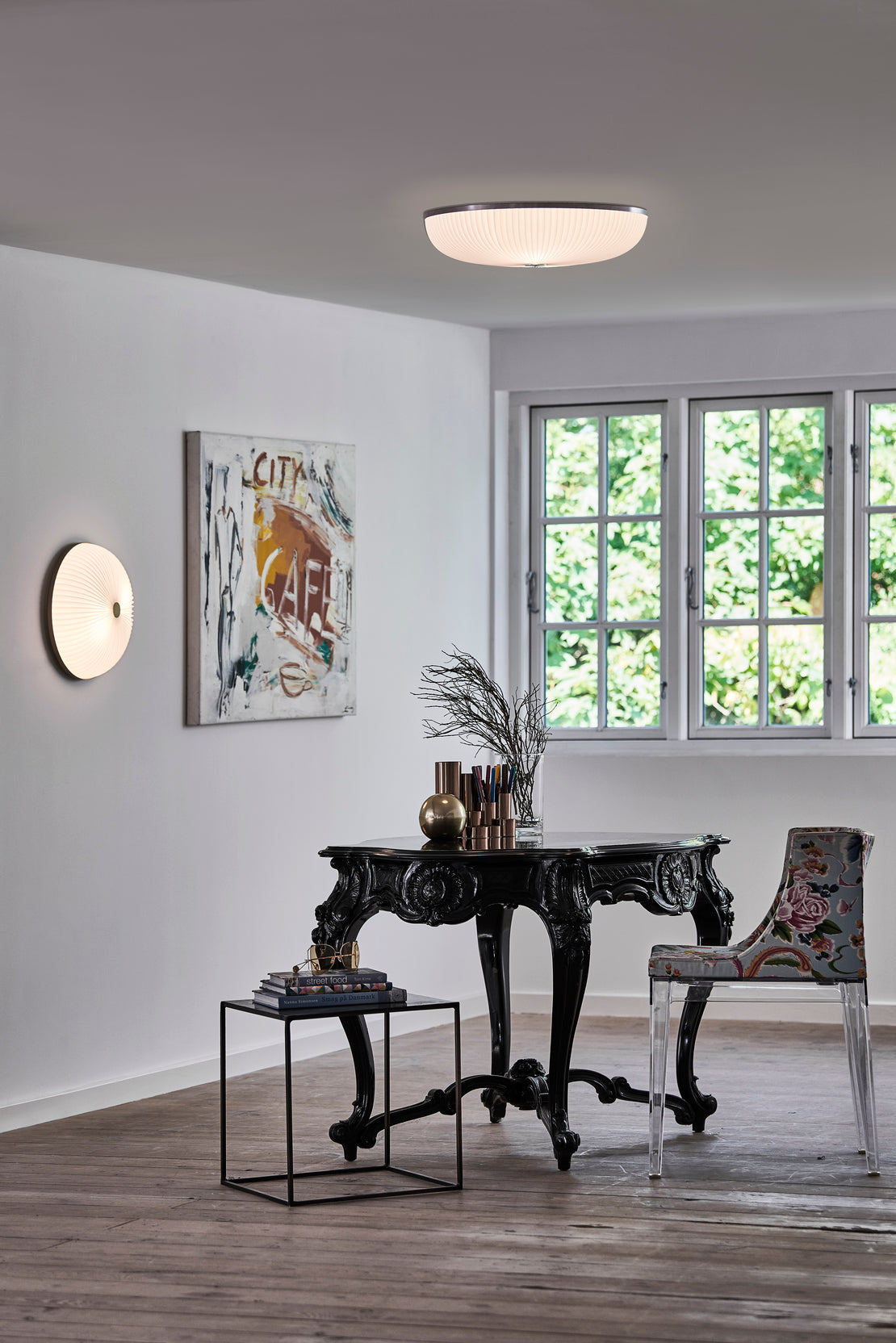 Wall lamp MODEL 235 LAMELLA white with gold