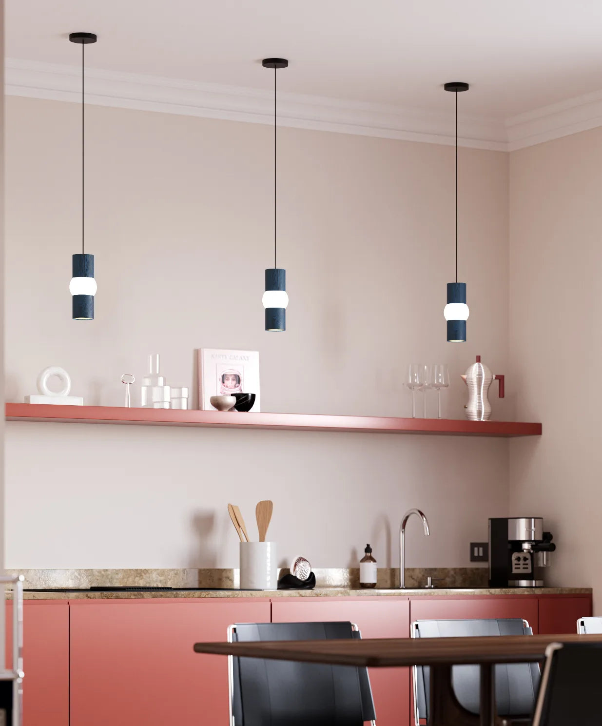 LIGHTBONE pendant lamp blue oak