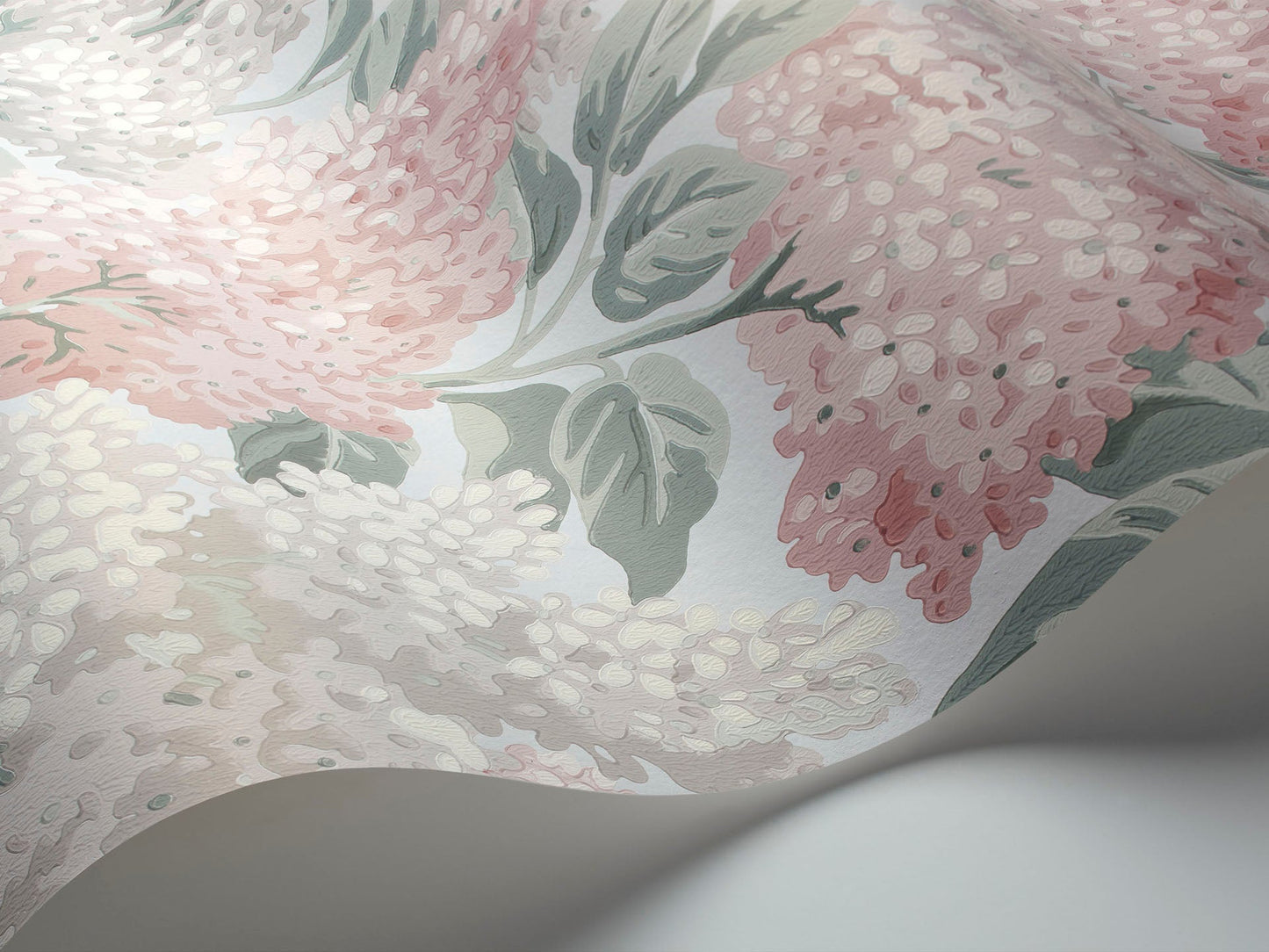 Tapeta s rastlinným motívom kvetov bzu BOTANICAL BOTANICA - LILAC pudrová ružová s bielou