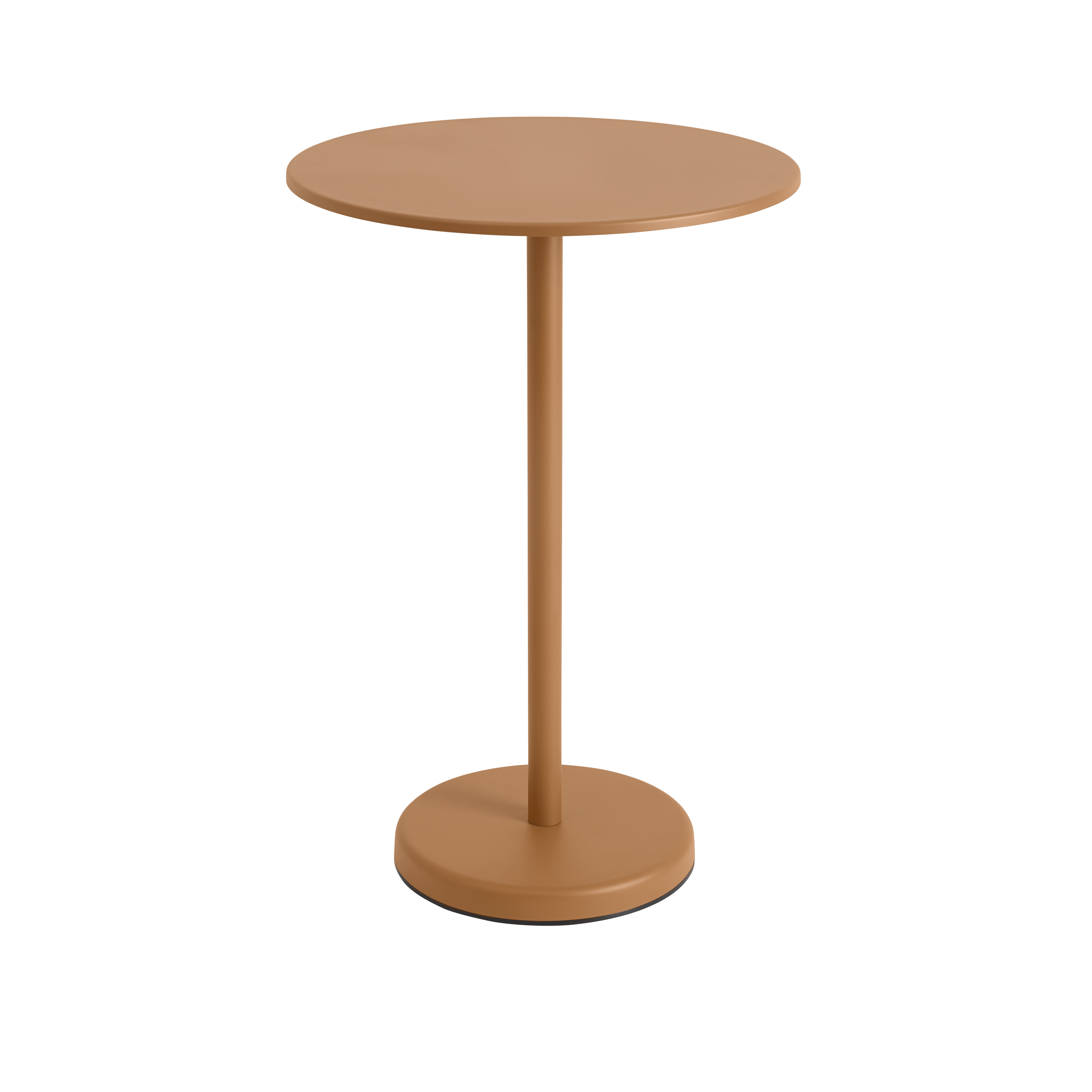 Round outdoor bar table LINEAR orange steel