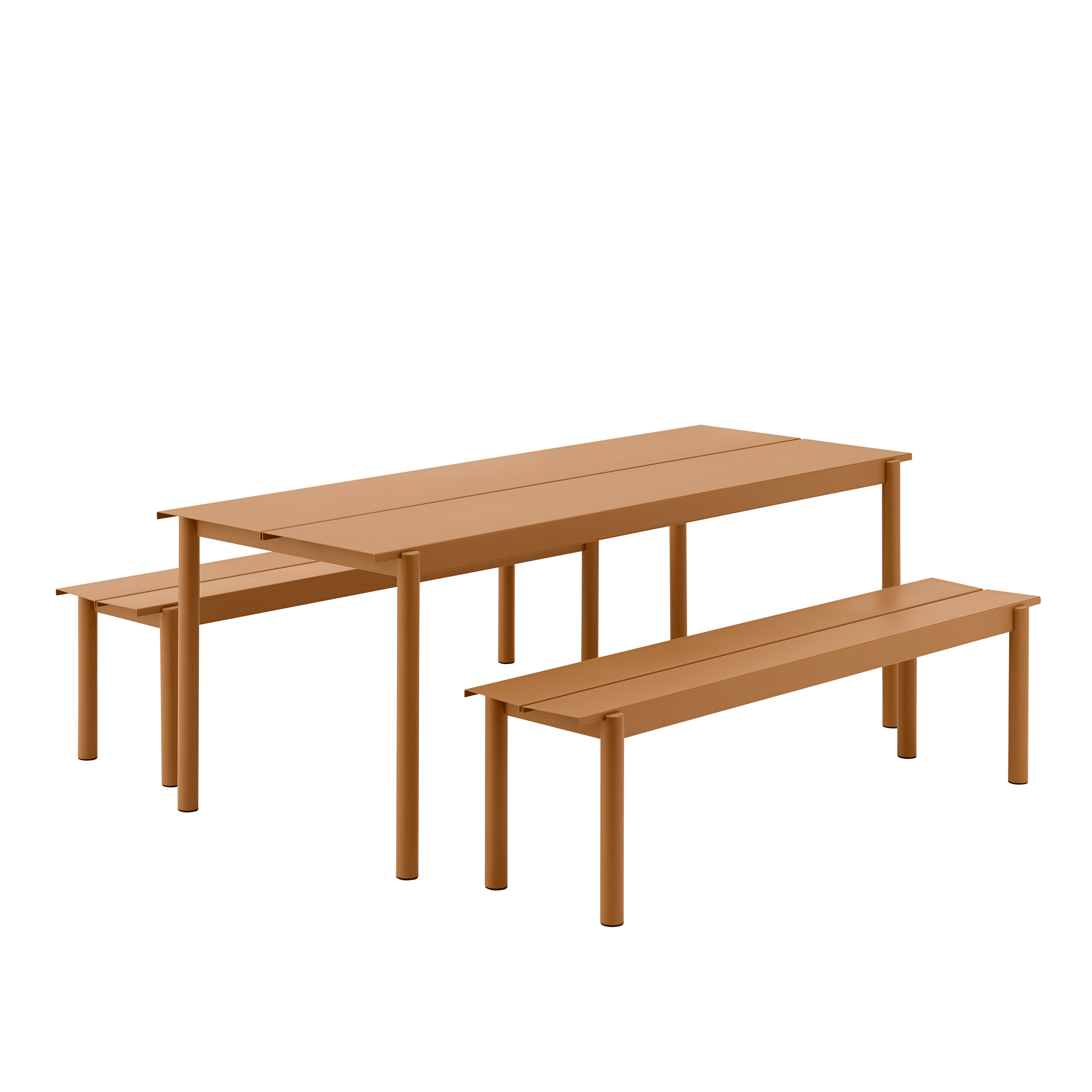 LINEAR Orange Steel Outdoor Bench