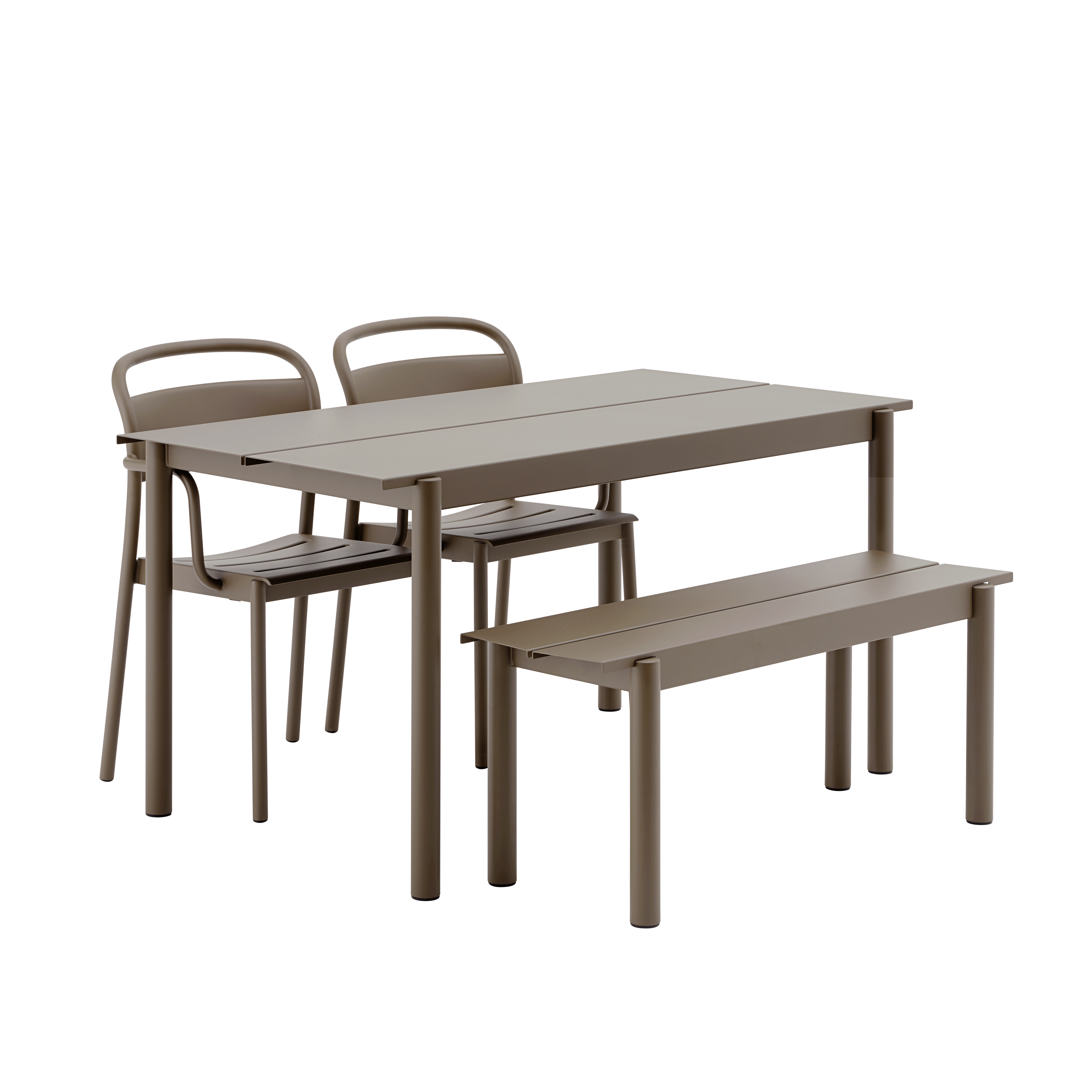 Kreslo s podrúčkami vonkajšie LINEAR taupe oceľ