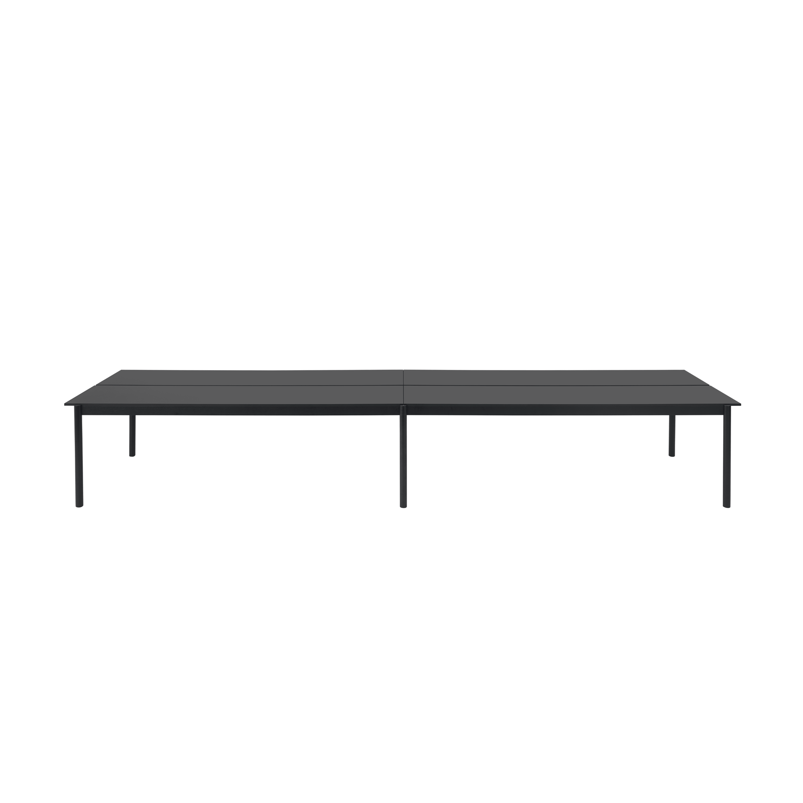 Stôl do kancelárie LINEAR SYSTEM - KONFIGURÁCIA 2 čierny nanolaminát s čiernym podstavcom